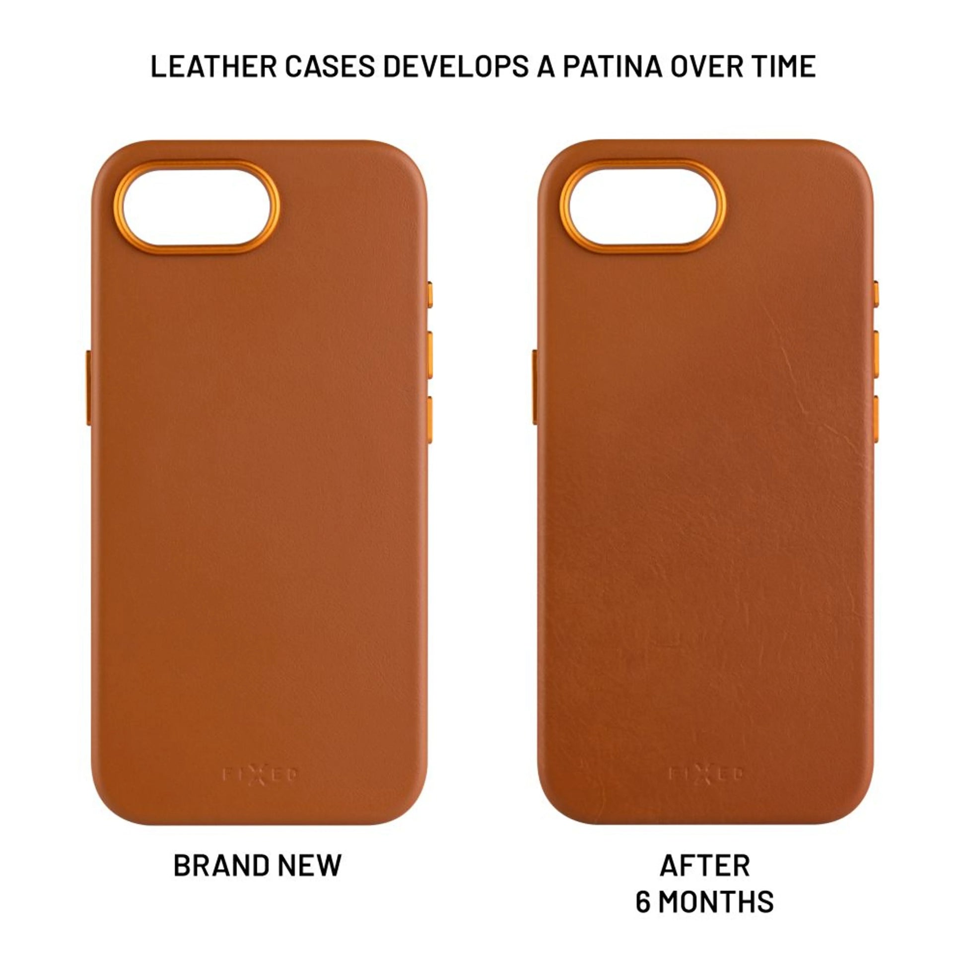 Kožený zadní kryt FIXED MagLeather s podporou MagSafe pro Apple iPhone 16e, hnědý - FIXED