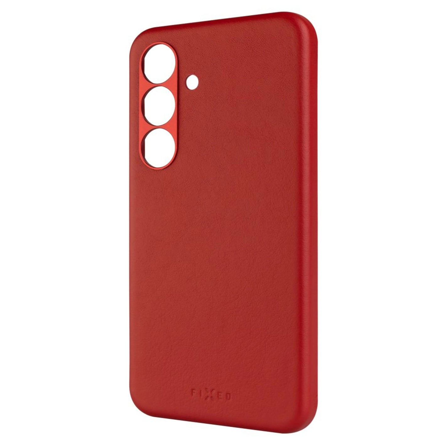 Kožený zadní kryt FIXED MagLeather s podporou MagSafe pro Samsung Galaxy S25, červený - FIXED