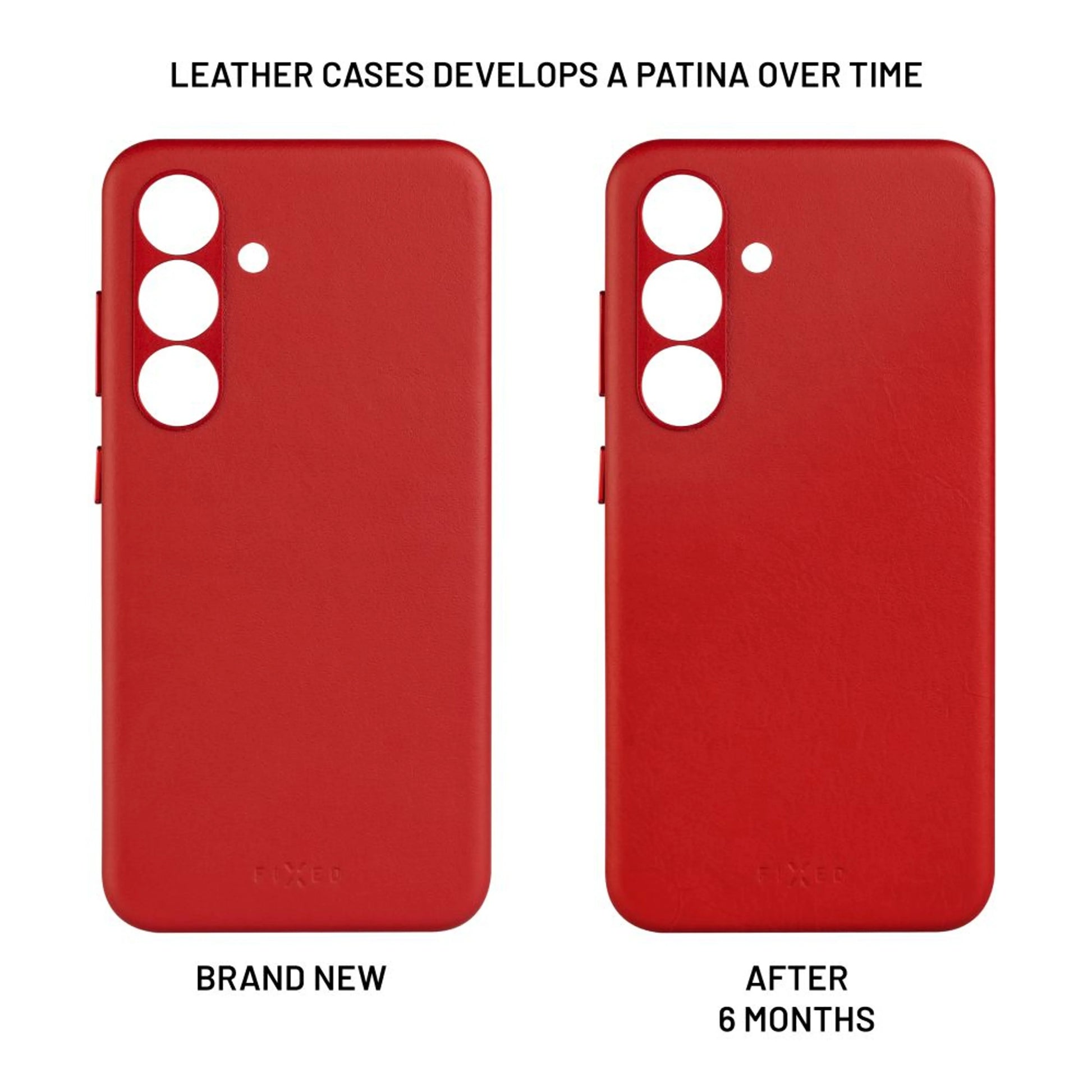 Kožený zadní kryt FIXED MagLeather s podporou MagSafe pro Samsung Galaxy S25, červený - FIXED