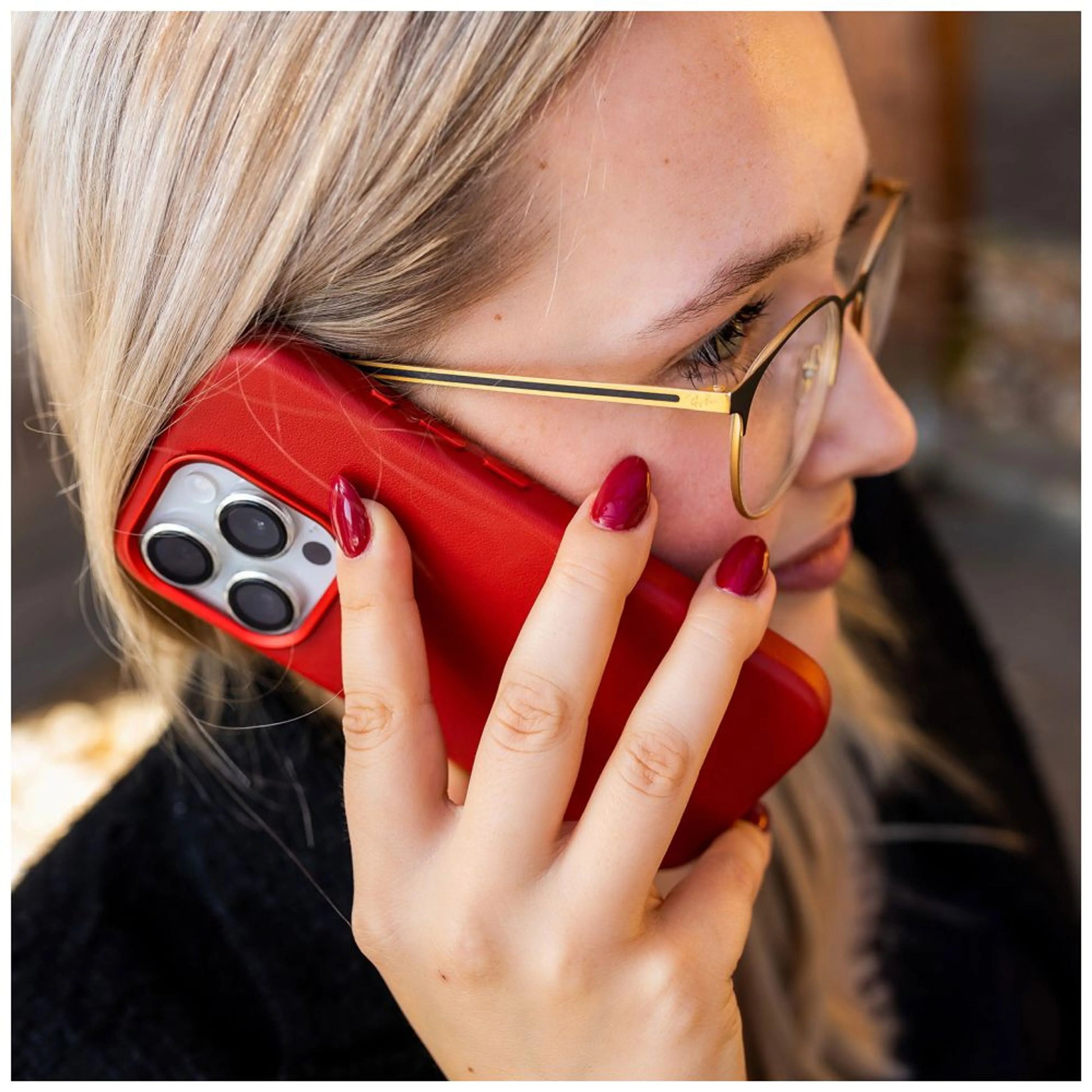 Kožený zadní kryt FIXED MagLeather s podporou MagSafe pro Samsung Galaxy S25, červený - FIXED