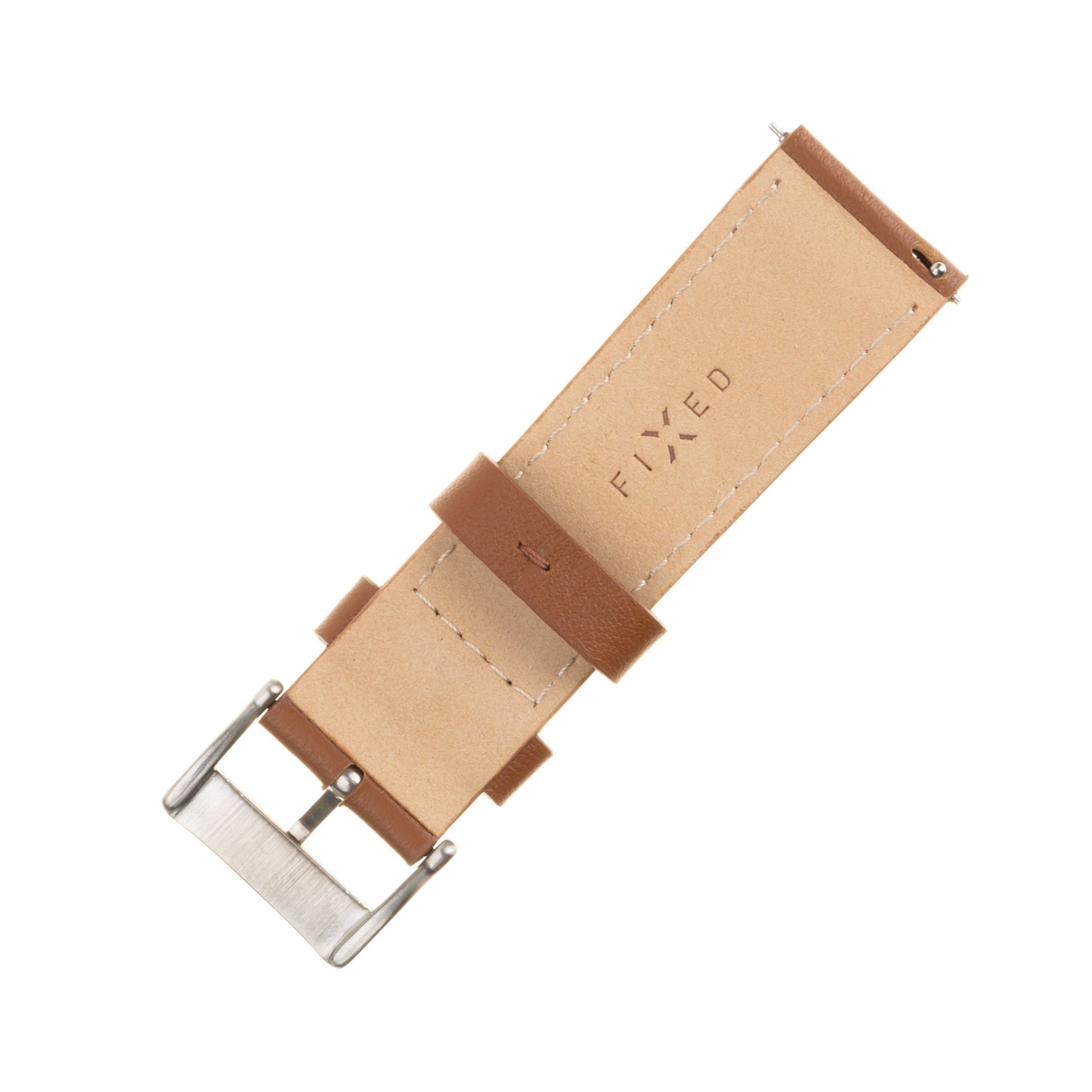 Kožený řemínek FIXED Leather Strap s Quick Release 22mm pro smartwatch, hnědý - FIXED