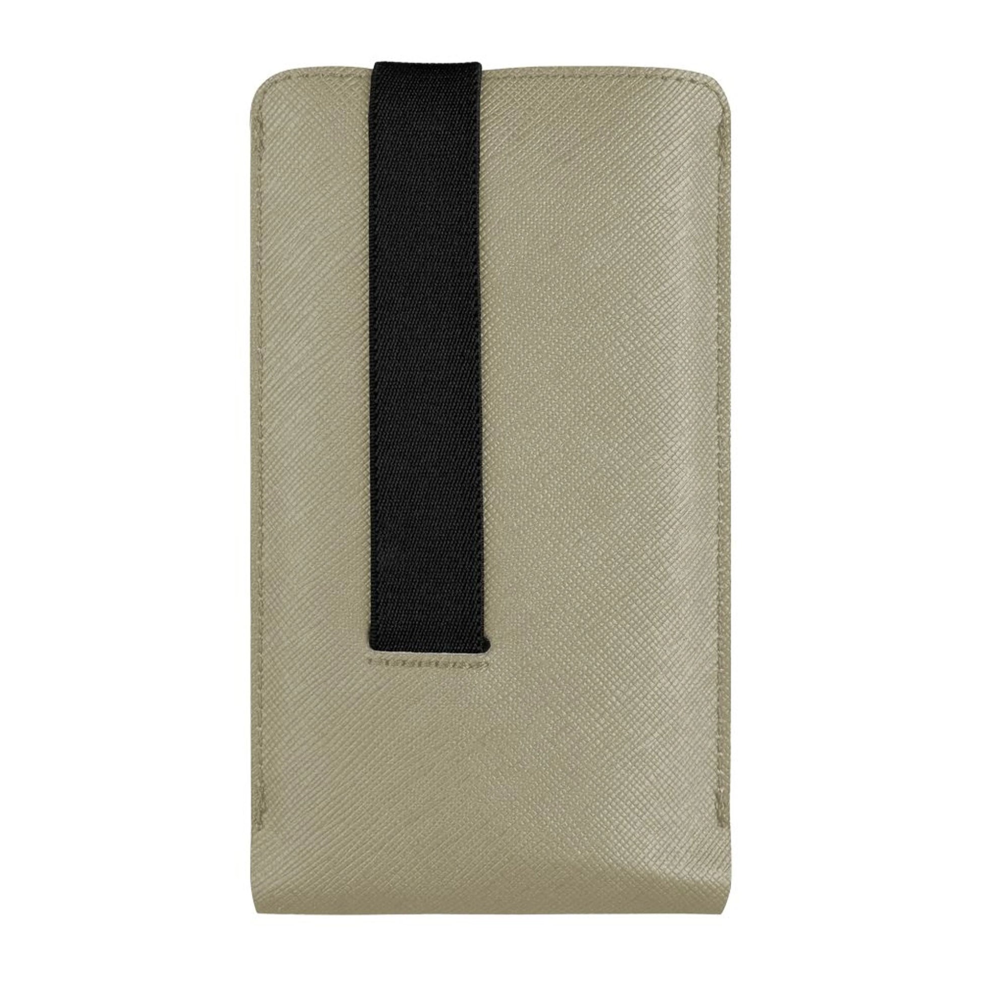 Univerzální pouzdro FIXED Lucca se zavíracím popruhem pro telefony do 6,3", krémové - FIXED
