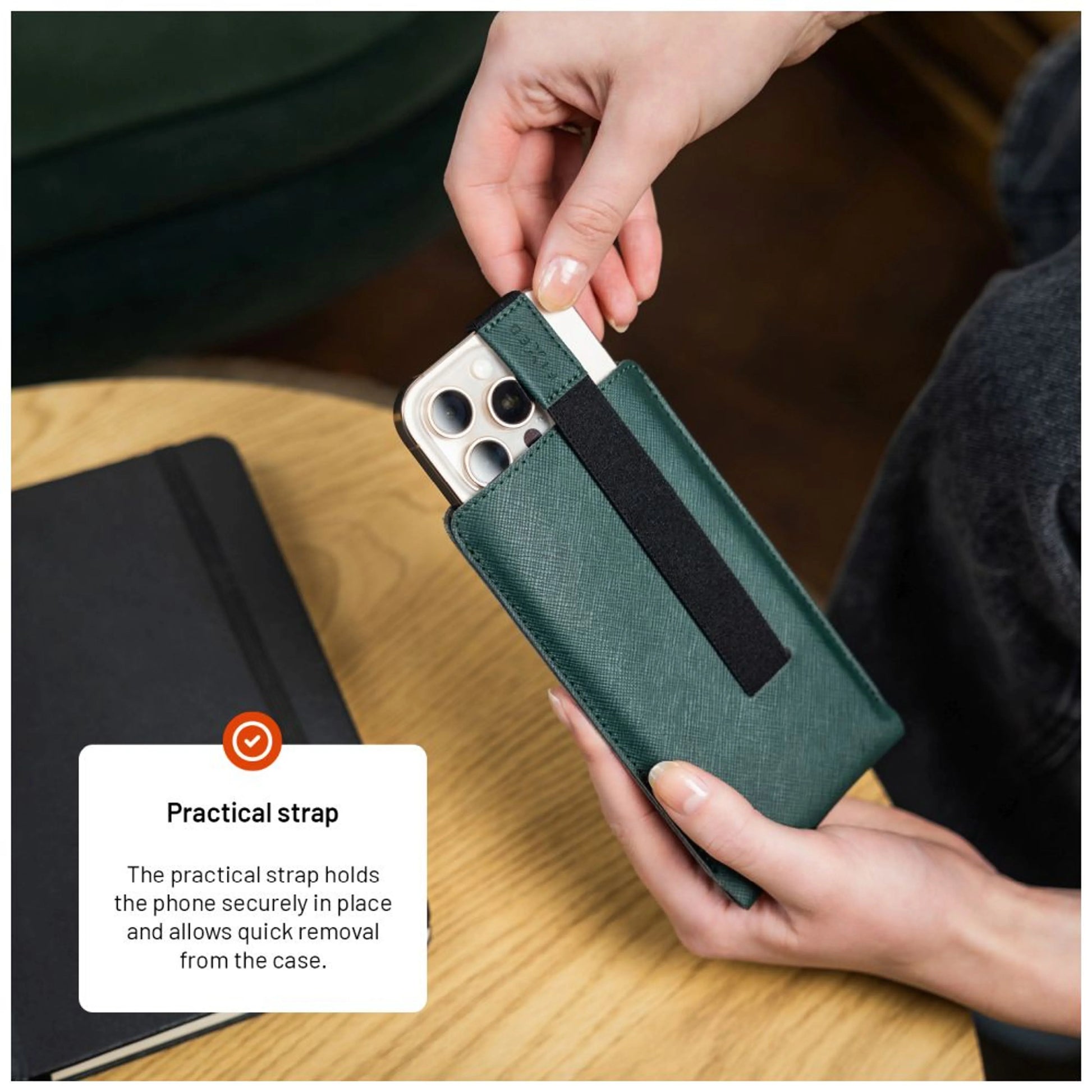 Univerzální pouzdro FIXED Lucca se zavíracím popruhem pro telefony do 6,3", červené - FIXED