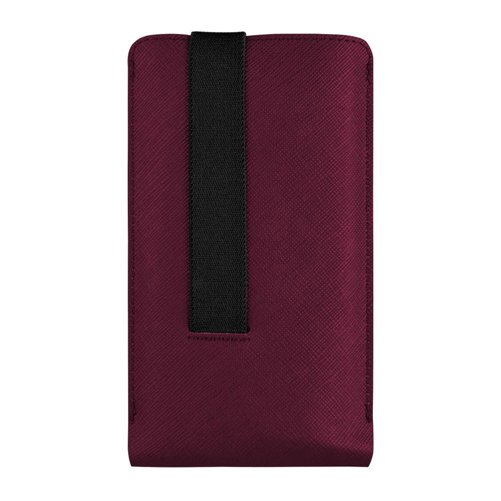 Univerzální pouzdro FIXED Lucca se zavíracím popruhem pro telefony do 6,3", vínové - FIXED