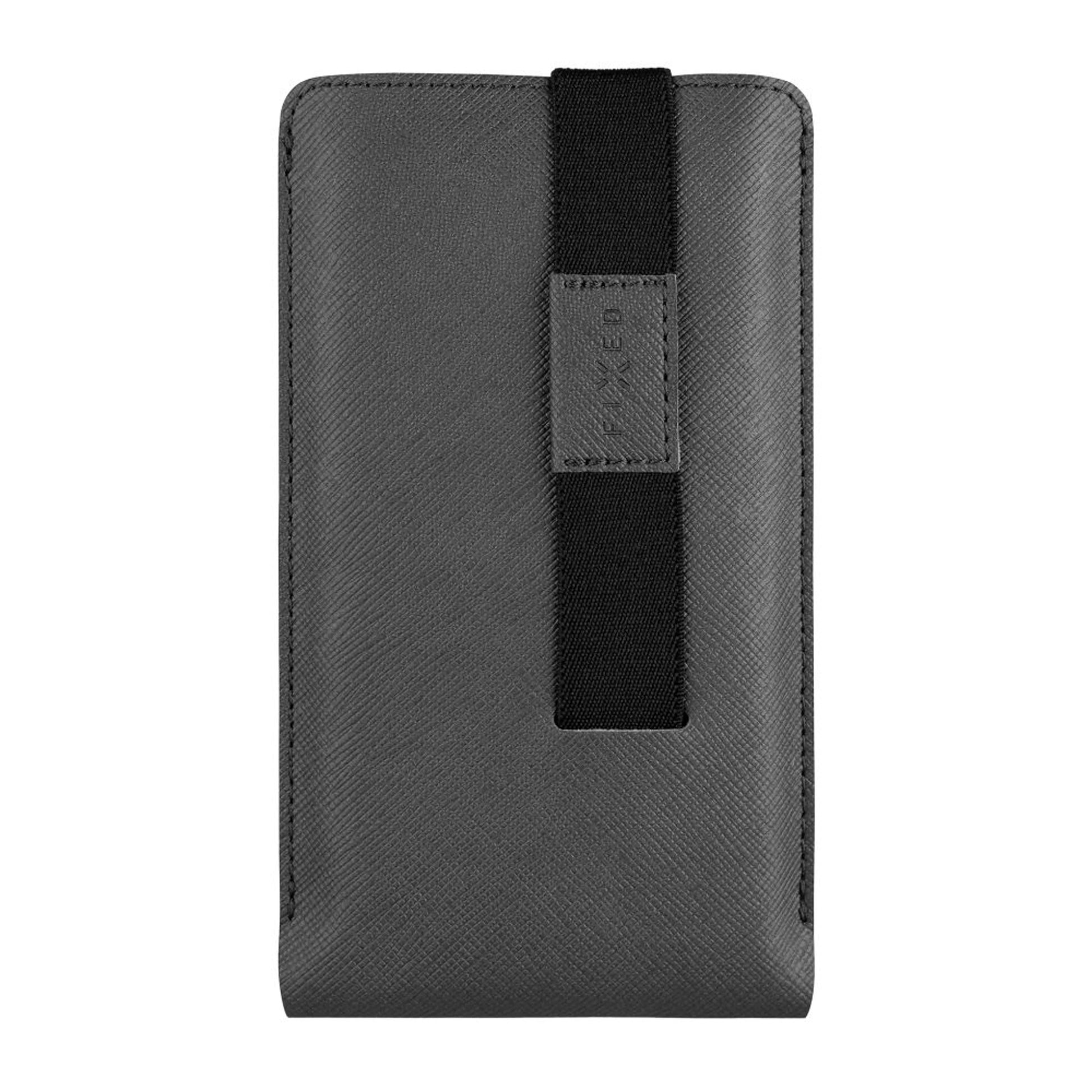 Univerzální pouzdro FIXED Lucca se zavíracím popruhem pro telefony do 6,6", šedé - FIXED