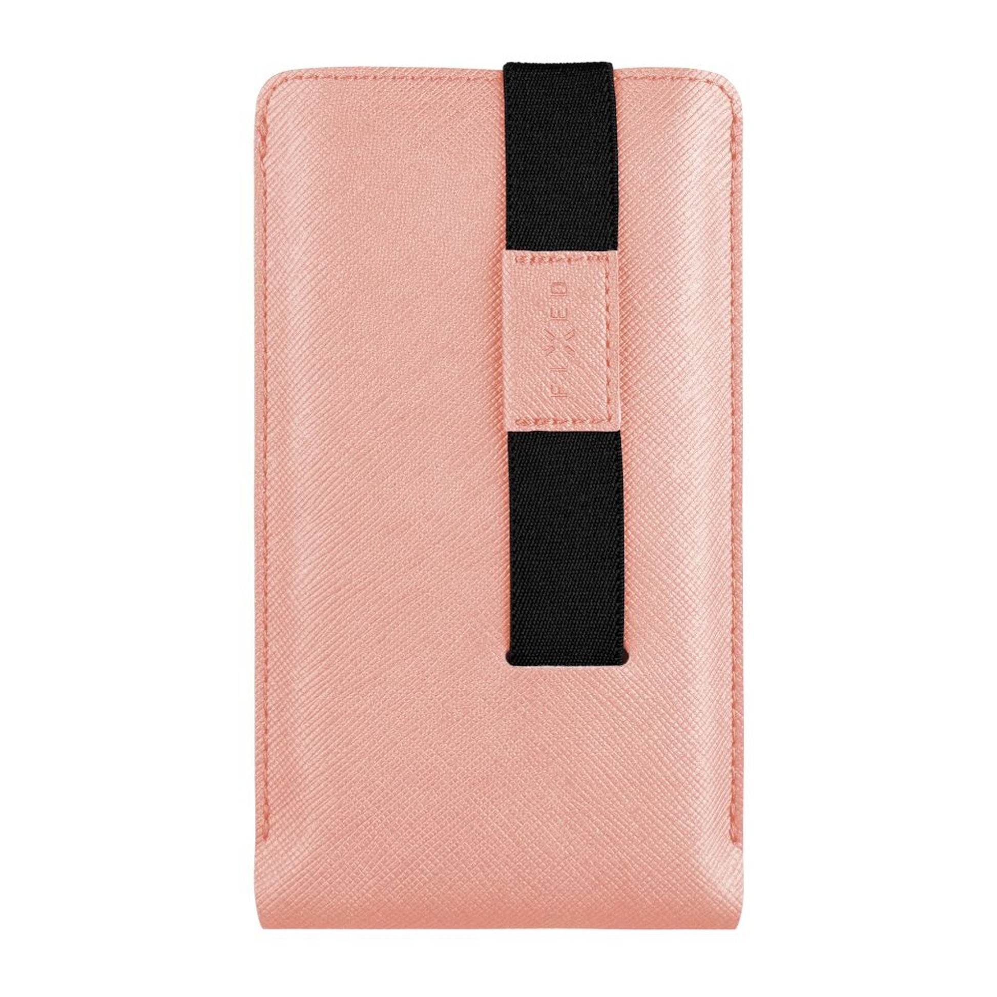 Univerzální pouzdro FIXED Lucca se zavíracím popruhem pro telefony do 6,6", broskvové - FIXED