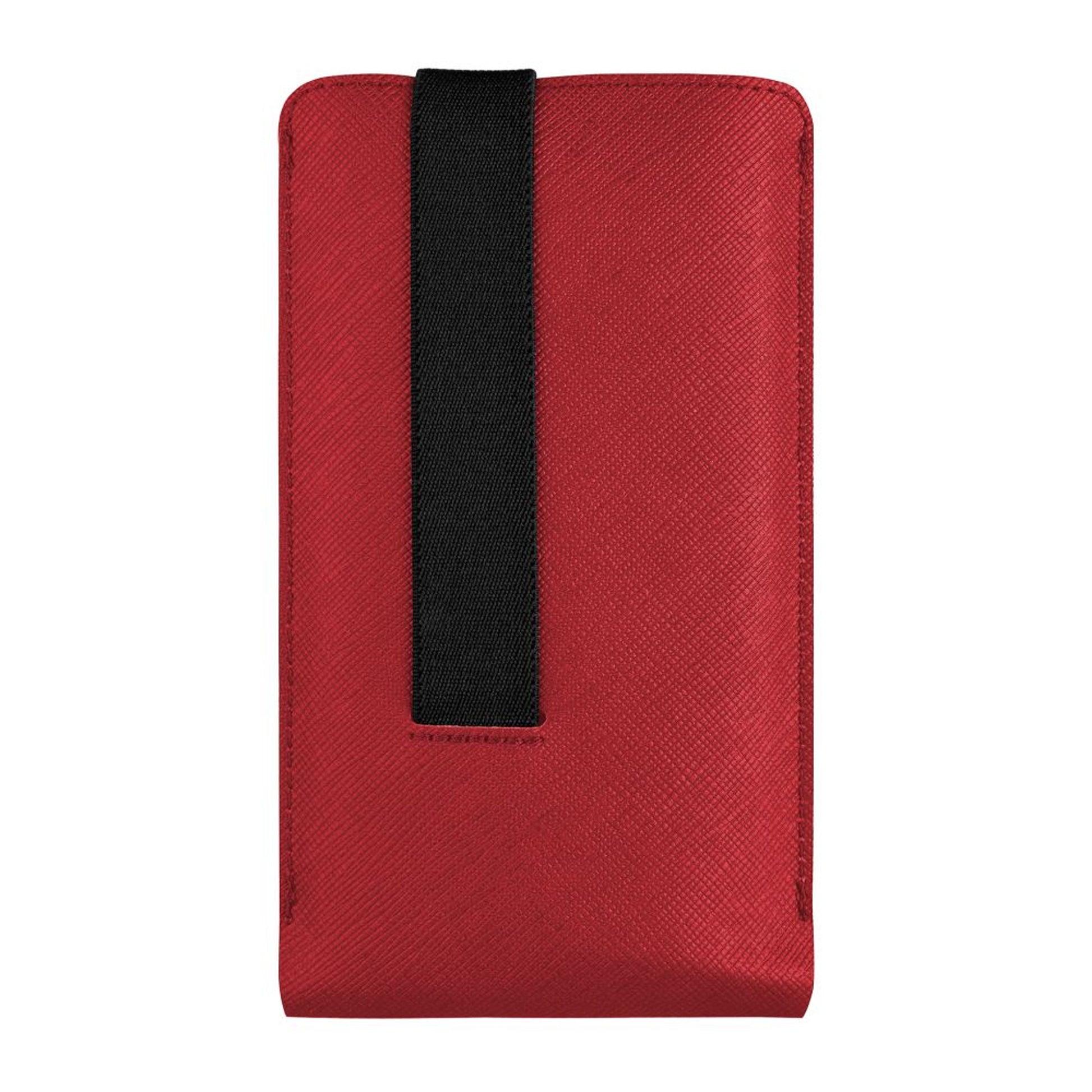 Univerzální pouzdro FIXED Lucca se zavíracím popruhem pro telefony do 6,6", červené - FIXED