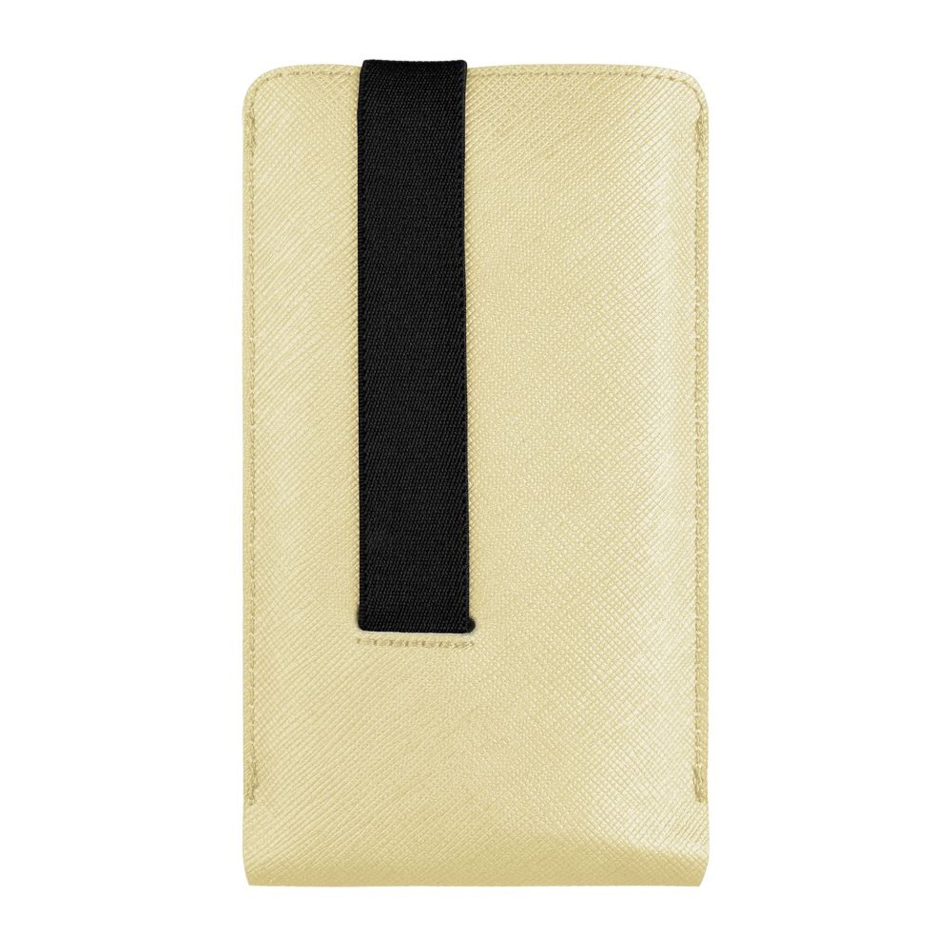 Univerzální pouzdro FIXED Lucca se zavíracím popruhem pro telefony do 6,9", světle žluté - FIXED