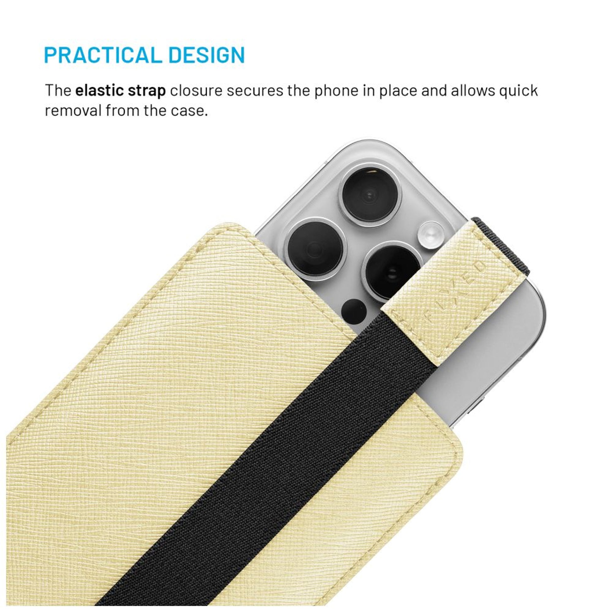 Univerzální pouzdro FIXED Lucca se zavíracím popruhem pro telefony do 6,9", světle žluté - FIXED