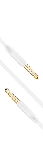 Plochý audio AUX kabel FIXED s konektory 2 x 3,5 mm jack, bílý - FIXED