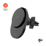 Držák do auta s bezdrátovým nabíjením FIXED MagAir s podporou uchycení MagSafe a standardem Qi2, 15W, černý - FIXED