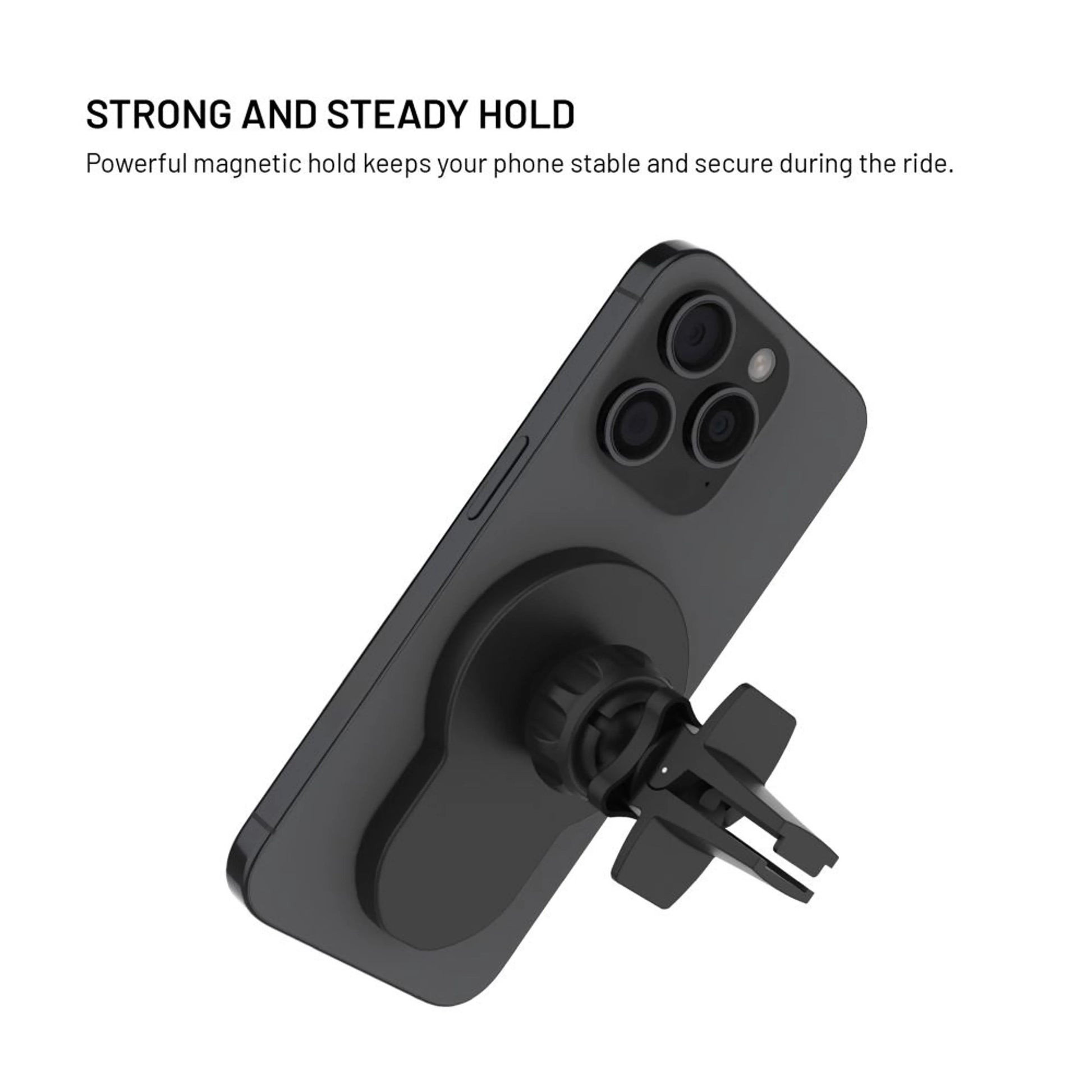 Držák s bezdrátovým nabíjením FIXED MagClick s podporou uchycení MagSafe, 15W, černý - FIXED