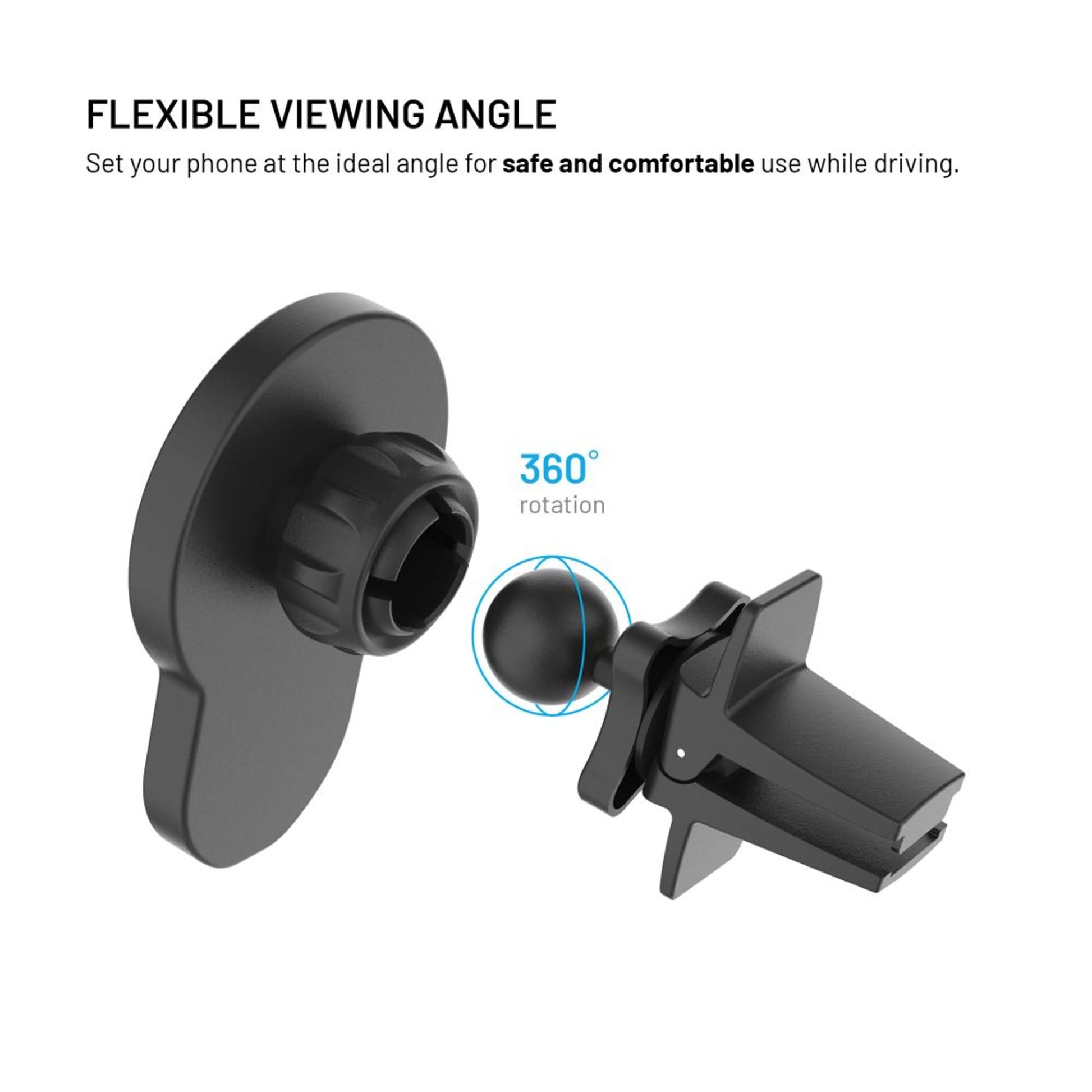 Držák s bezdrátovým nabíjením FIXED MagClick s podporou uchycení MagSafe, 15W, černý - FIXED