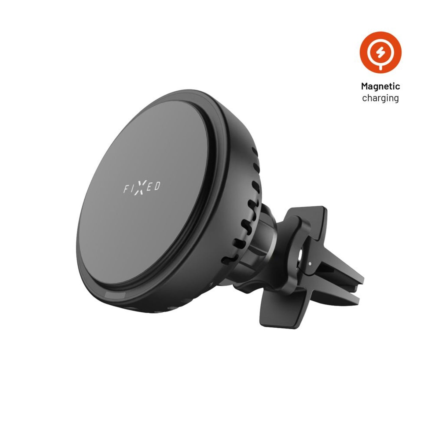 Držák s bezdrátovým nabíjením a aktivním chlazením FIXED MagCool s podporou uchycení MagSafe, 15W, černý - FIXED