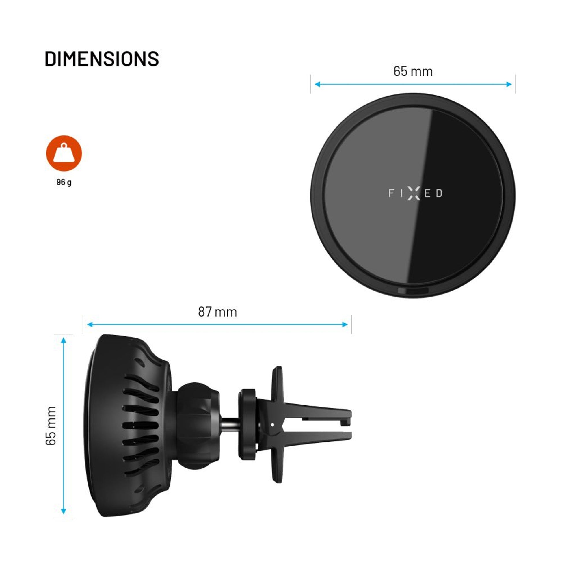 Držák s bezdrátovým nabíjením a aktivním chlazením FIXED MagCool s podporou uchycení MagSafe, 15W, černý - FIXED