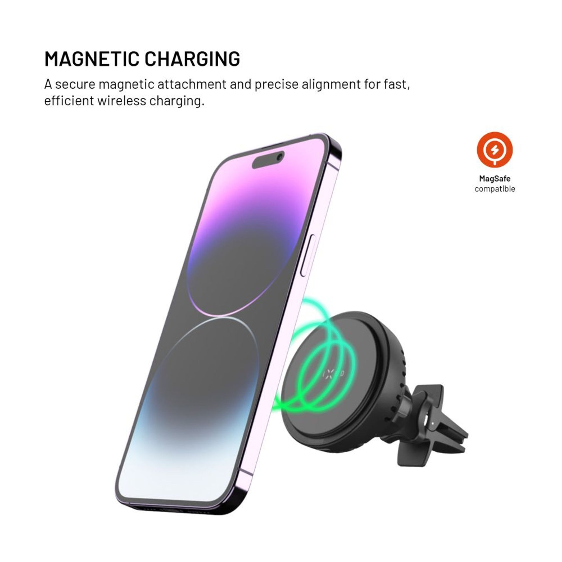 Držák s bezdrátovým nabíjením a aktivním chlazením FIXED MagCool s podporou uchycení MagSafe, 15W, černý - FIXED