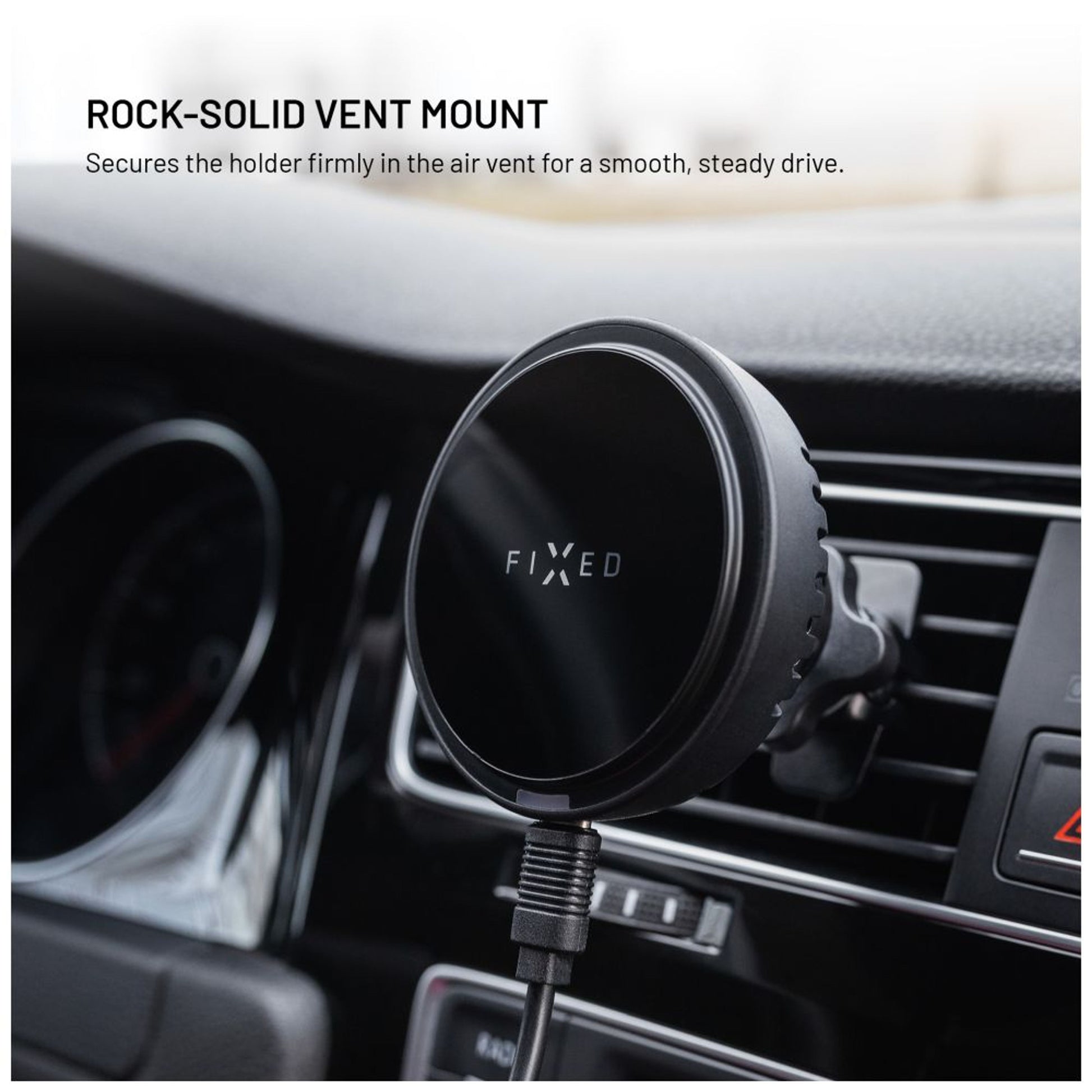 Držák s bezdrátovým nabíjením a aktivním chlazením FIXED MagCool s podporou uchycení MagSafe, 15W, černý - FIXED