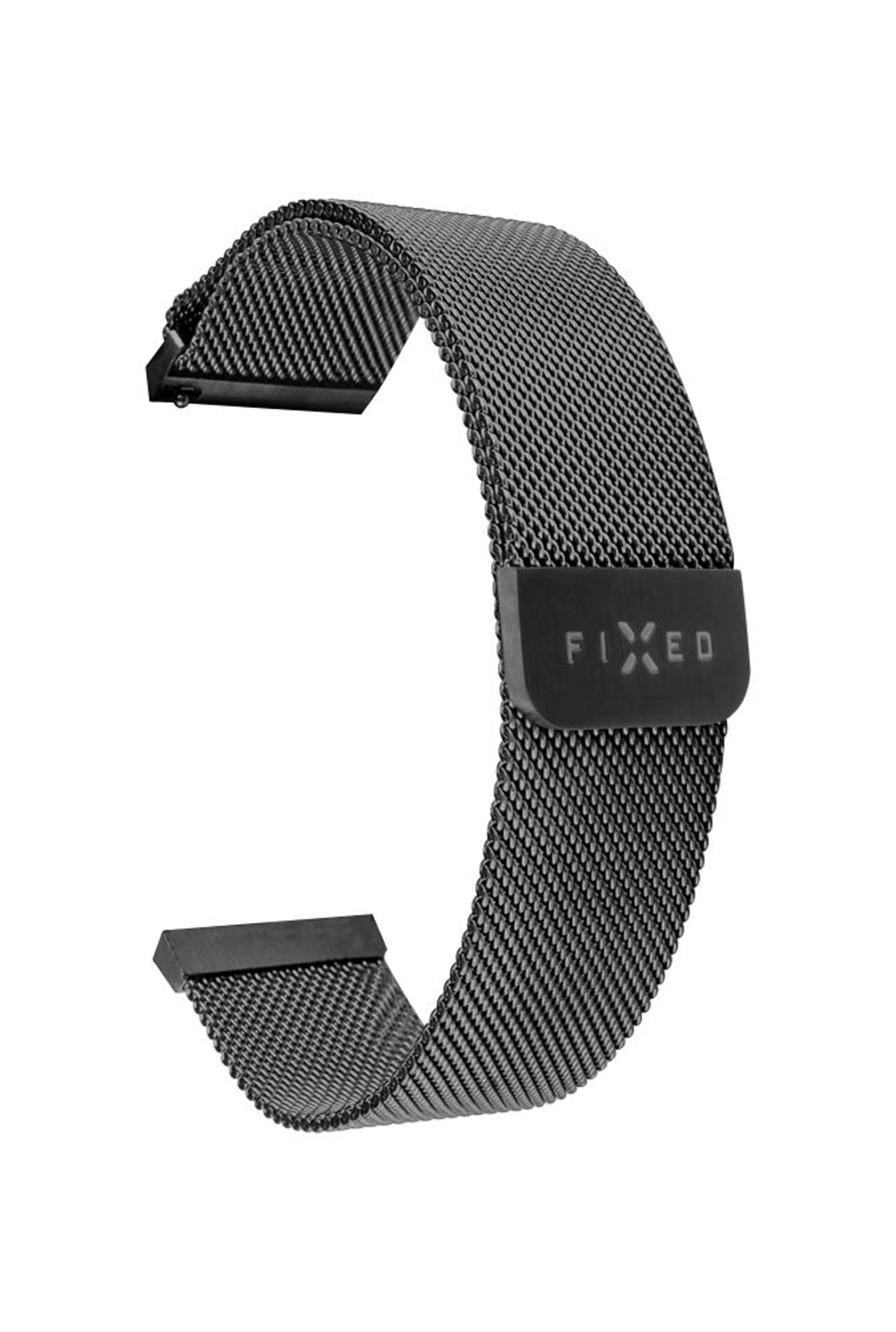 Síťovaný nerezový řemínek FIXED Mesh Strap s Quick Release 18mm pro smartwatch, černý - FIXED
