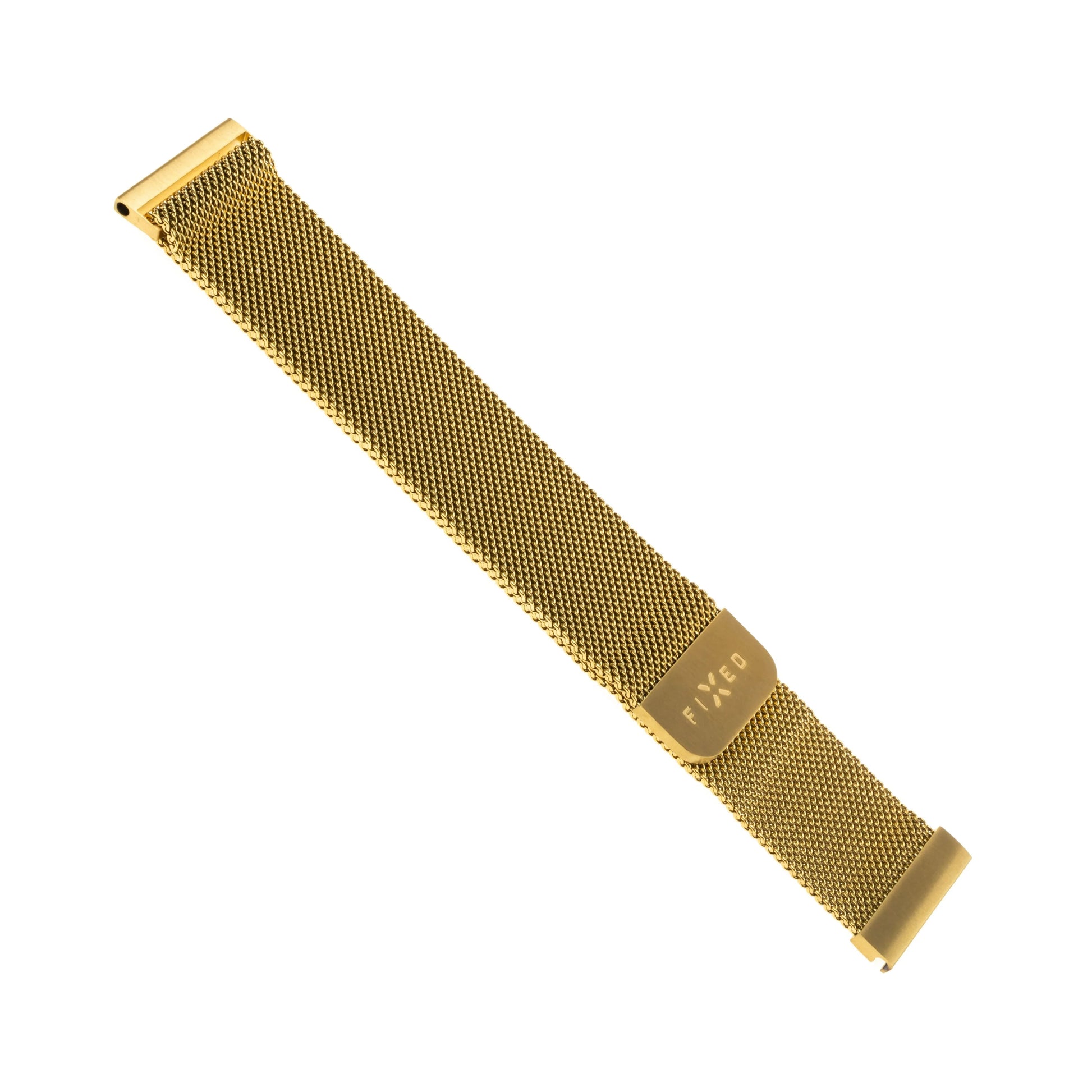 Síťovaný nerezový řemínek FIXED Mesh Strap s Quick Release 20mm pro smartwatch, zlatý - FIXED
