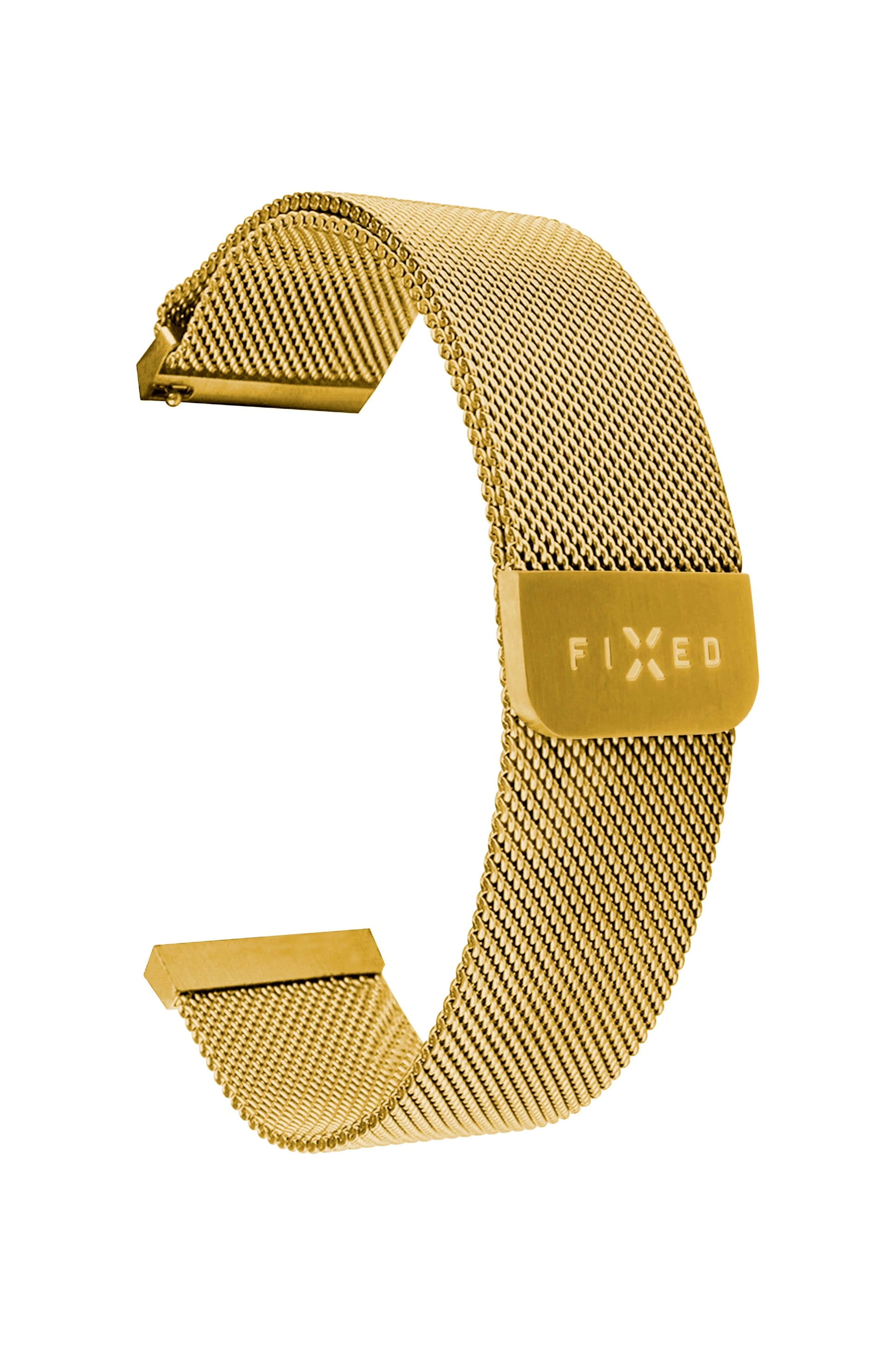 Síťovaný nerezový řemínek FIXED Mesh Strap s Quick Release 20mm pro smartwatch, zlatý - FIXED