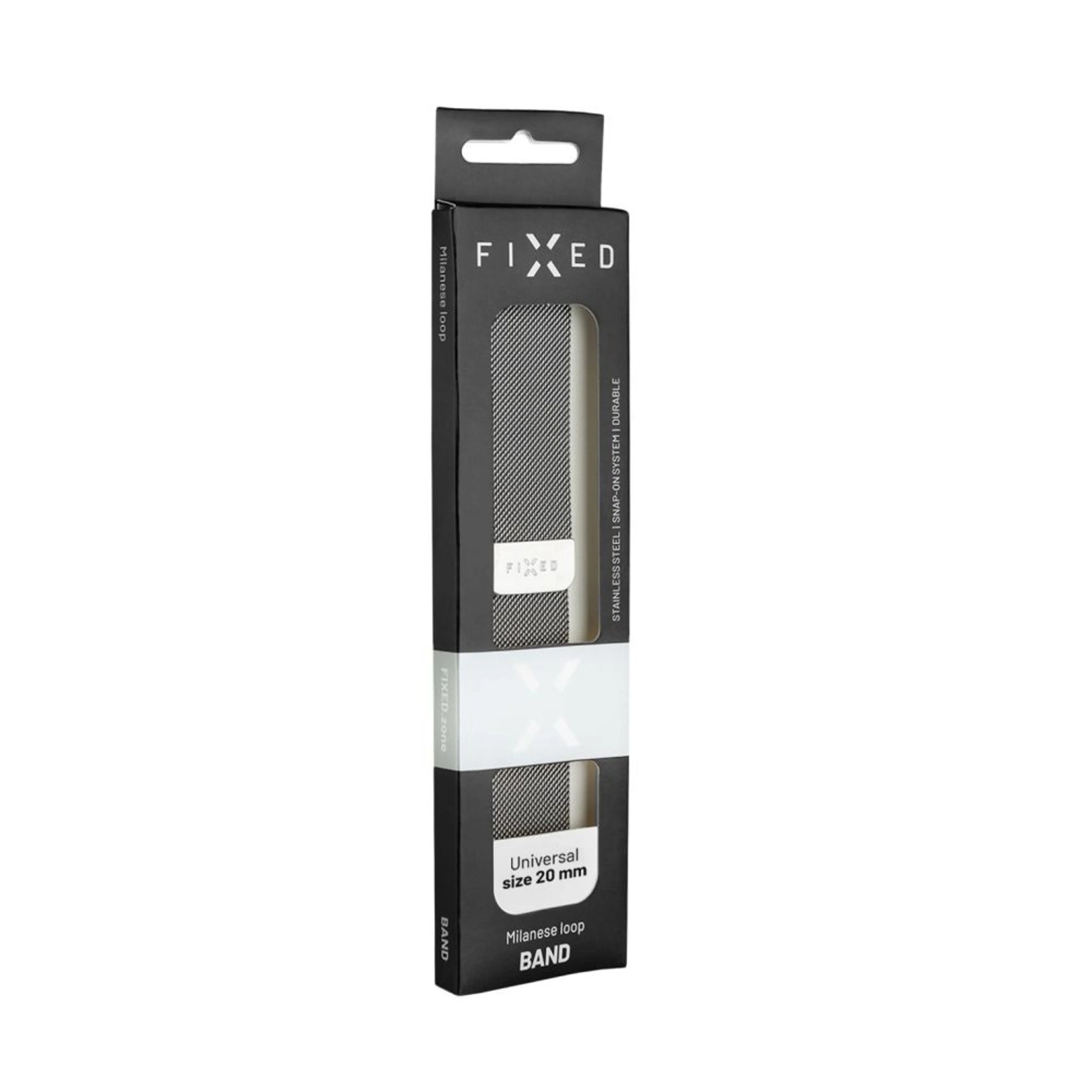 Síťovaný nerezový řemínek FIXED Mesh Strap s Quick Release 20mm pro smartwatch, stříbrný - FIXED