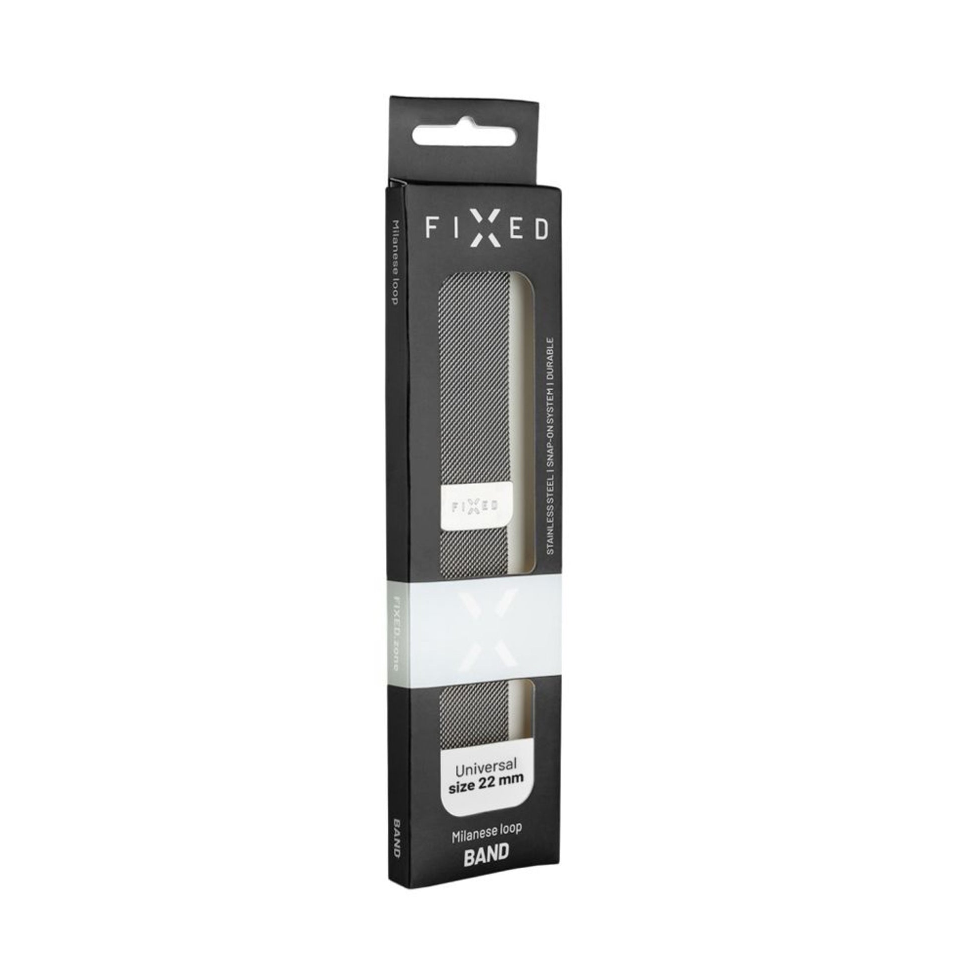 Síťovaný nerezový řemínek FIXED Mesh Strap s Quick Release 22mm pro smartwatch, stříbrný - FIXED