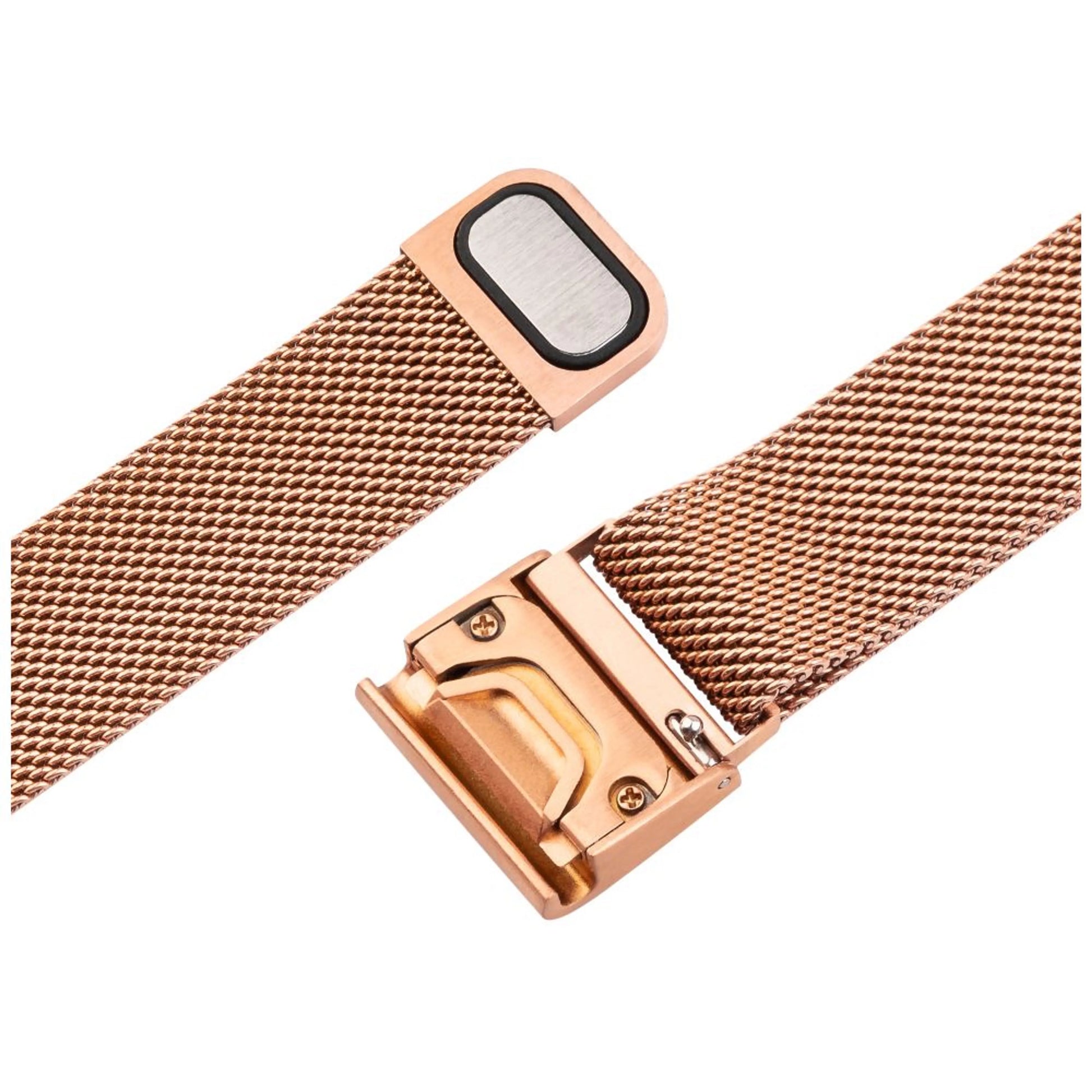 Síťovaný nerezový řemínek FIXED Mesh Strap pro Garmin QuickFit 20mm, růžově zlatý - FIXED