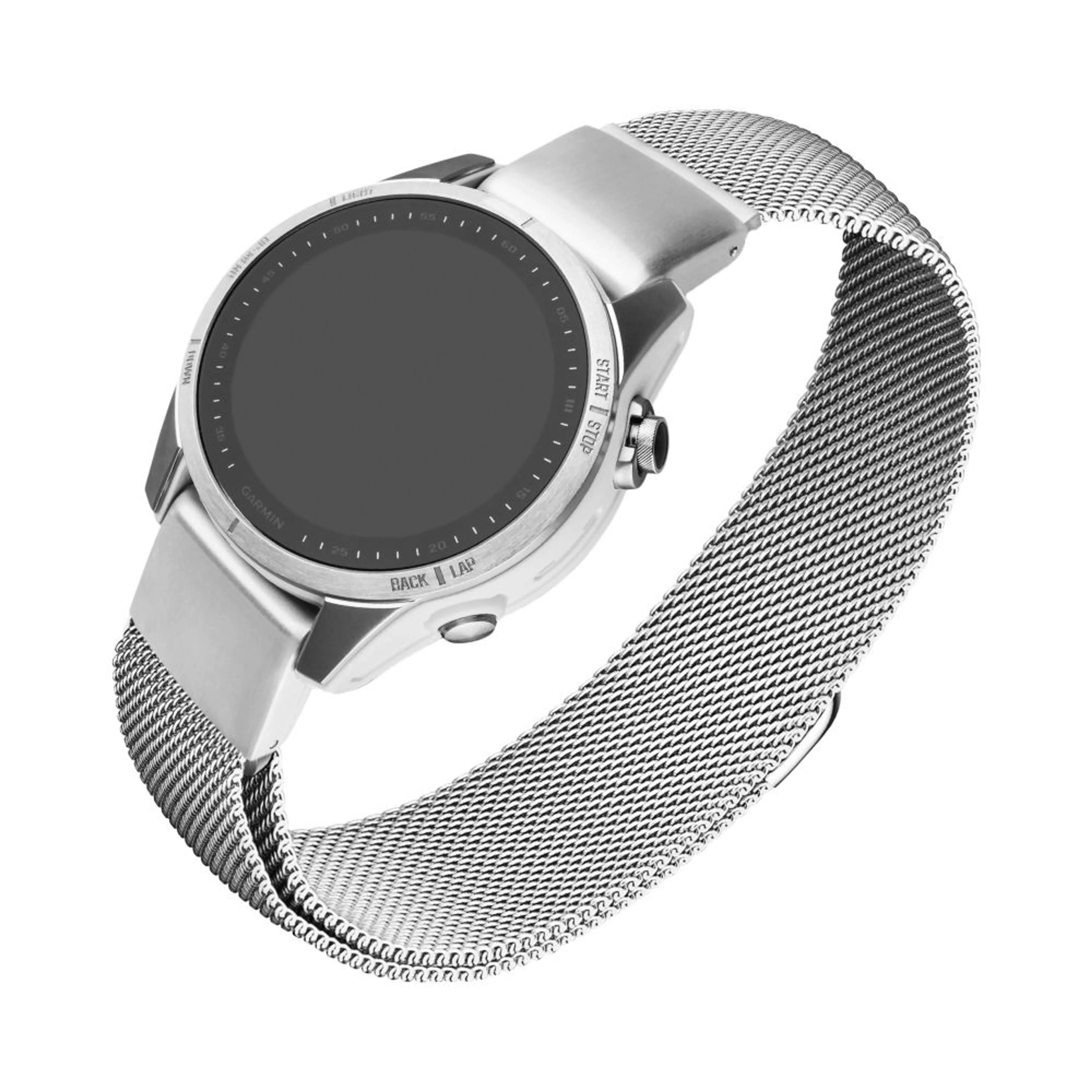 FIXED Mesh Strap for Garmin QuickFit 20mm, silver