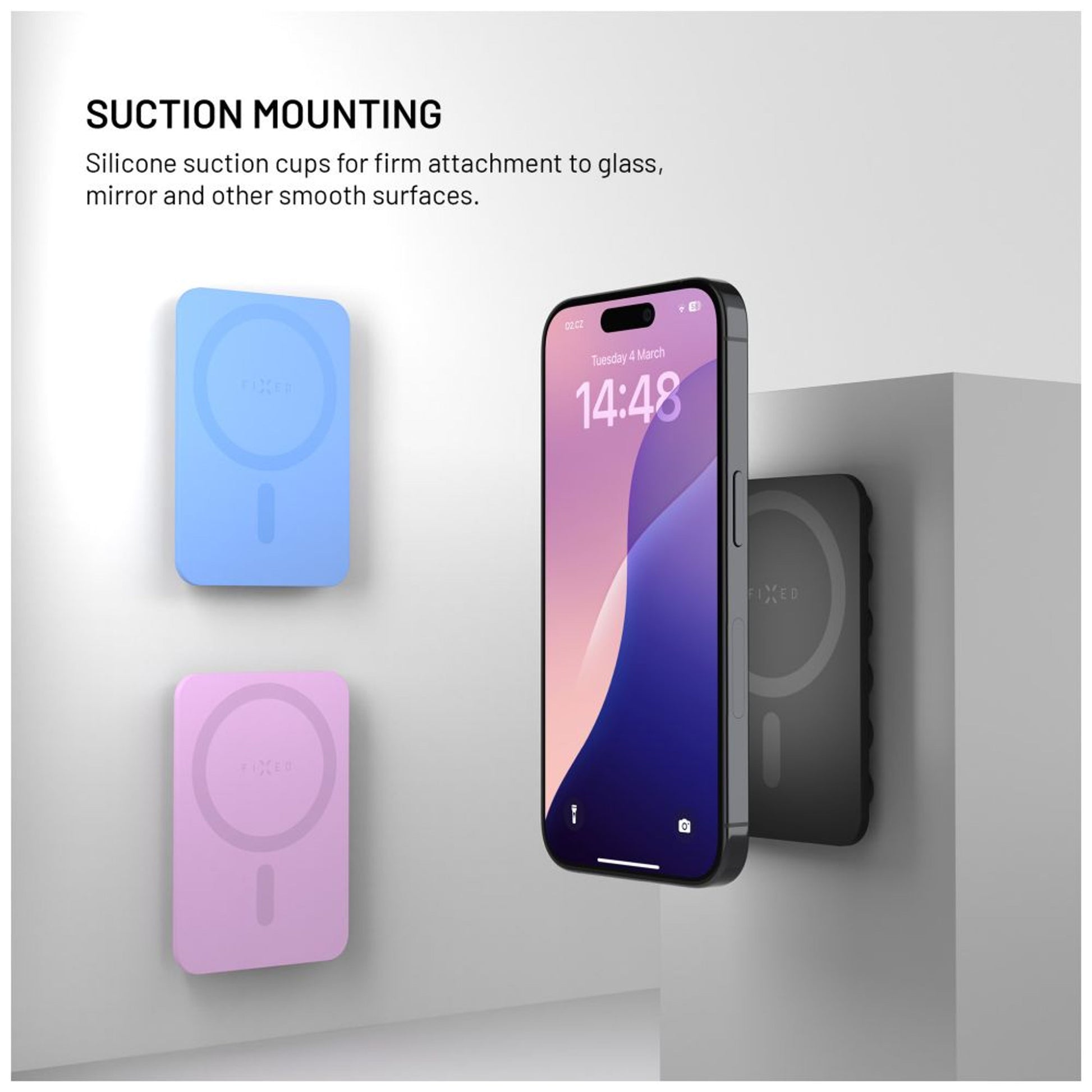 MagSafe držák s přísavkami FIXED MagMate, černý - FIXED