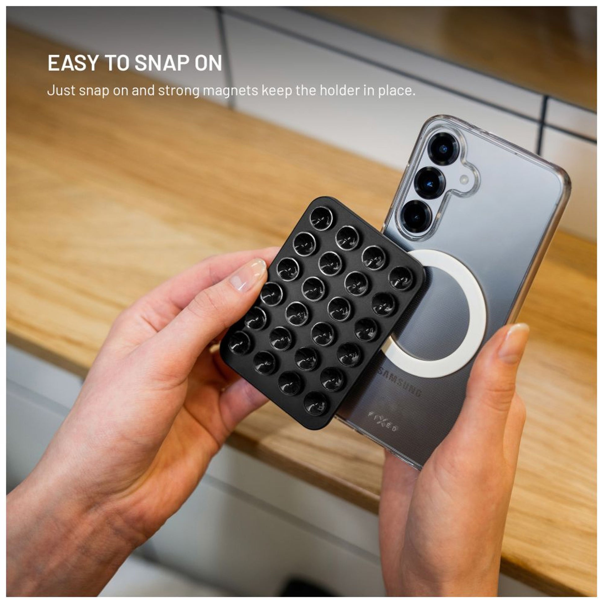 MagSafe držák s přísavkami FIXED MagMate, černý - FIXED