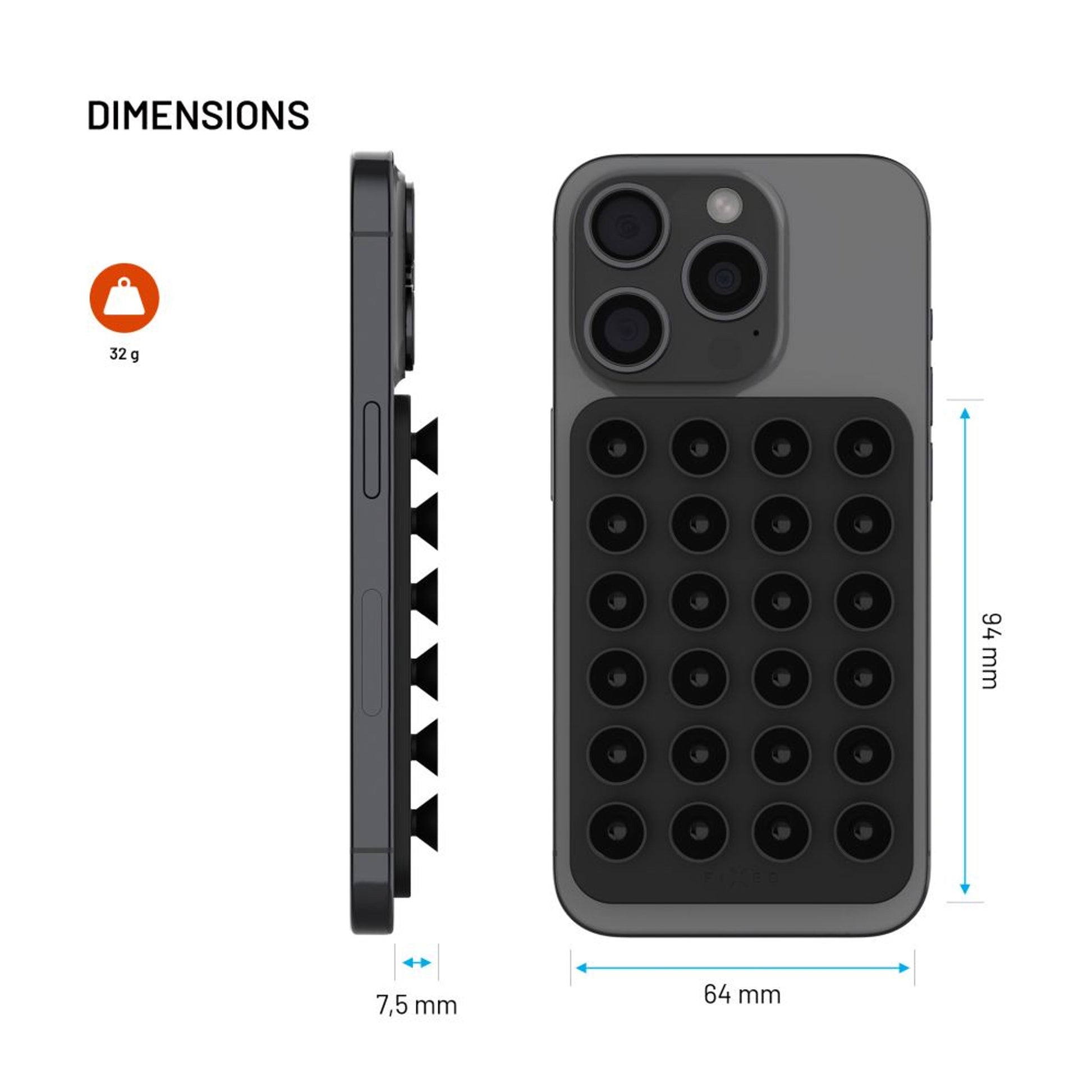 MagSafe držák s přísavkami FIXED MagMate, černý - FIXED