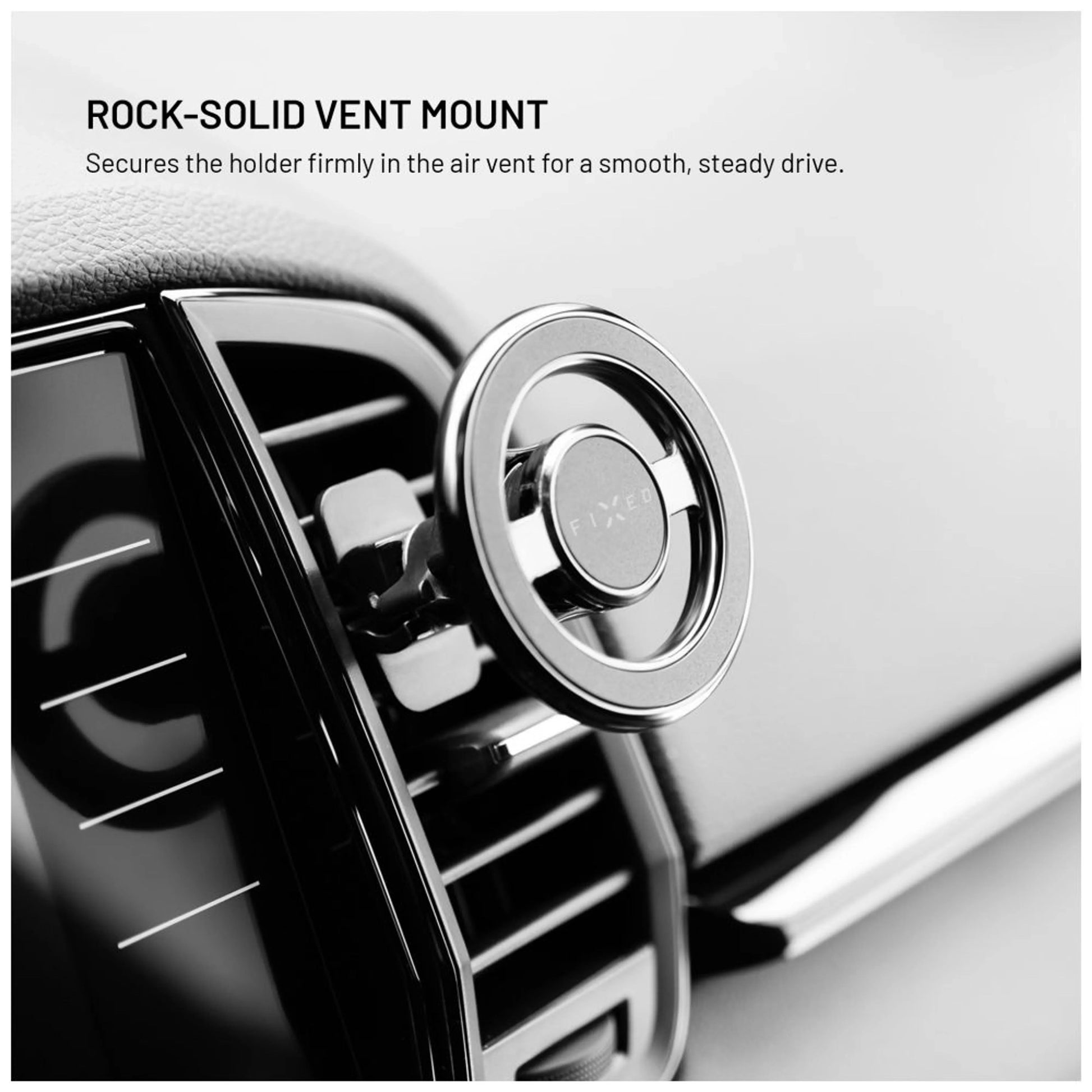 Magnetický kovový držák FIXED MagMount Vent do ventilace s podporou MagSafe, černý - FIXED