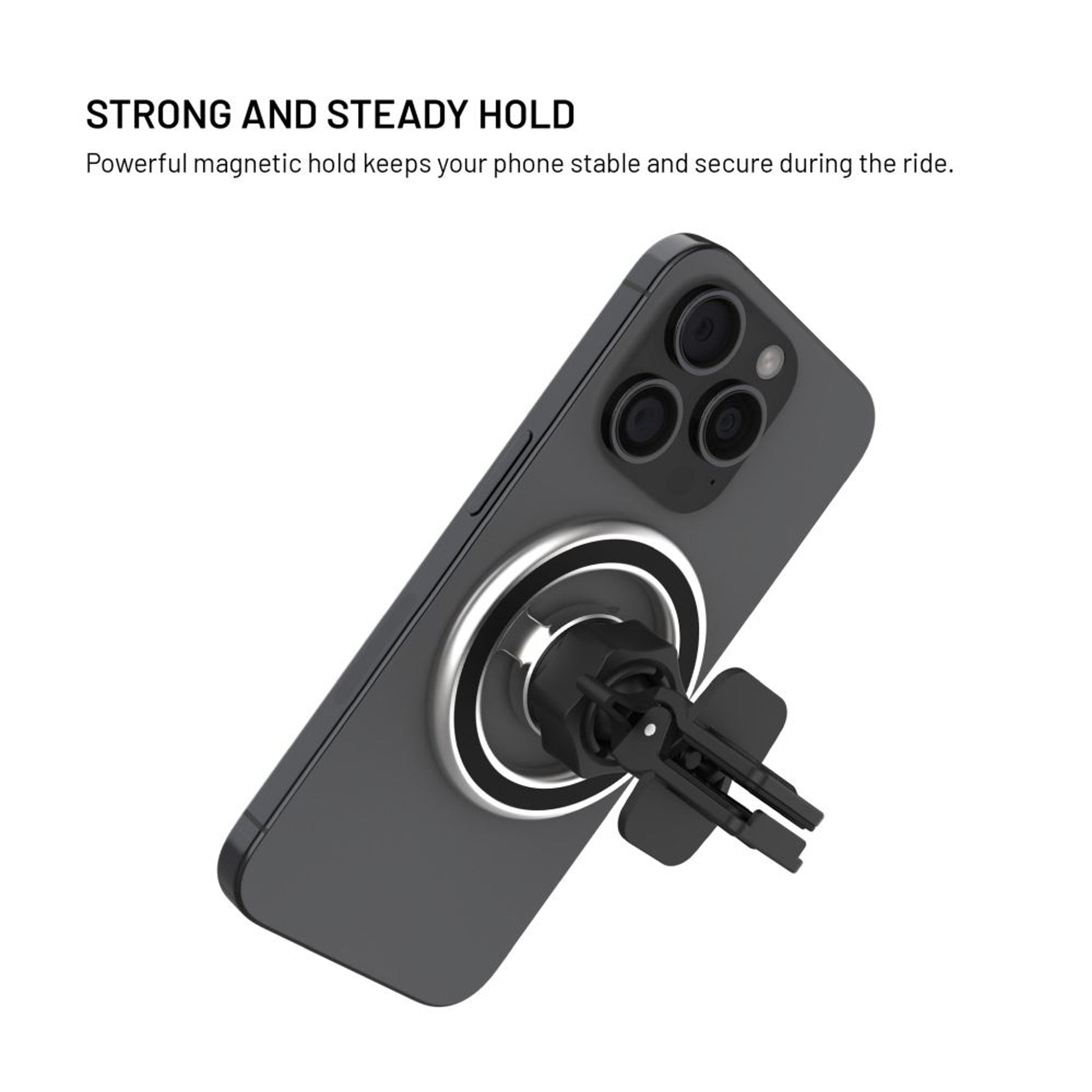 Magnetický kovový držák FIXED MagMount Vent do ventilace s podporou MagSafe, stříbrný - FIXED