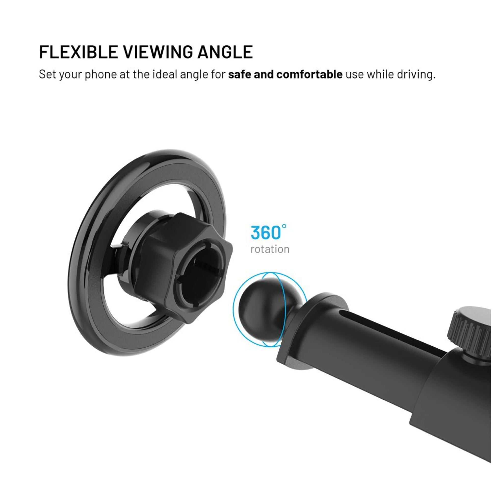 Magnetický kovový držák FIXED MagMount XL s přísavkou na sklo nebo palubní desku s podporou MagSafe, černý - FIXED