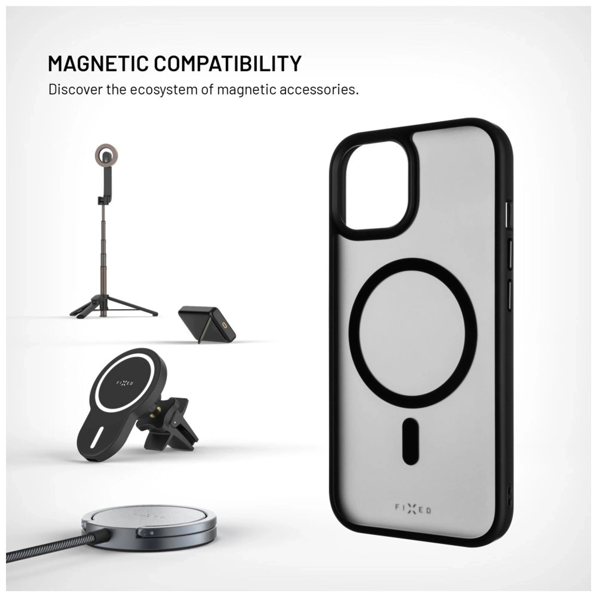 Zadní kryt FIXED MagMisty s podporou Magsafe pro Apple iPhone 15, černý - FIXED