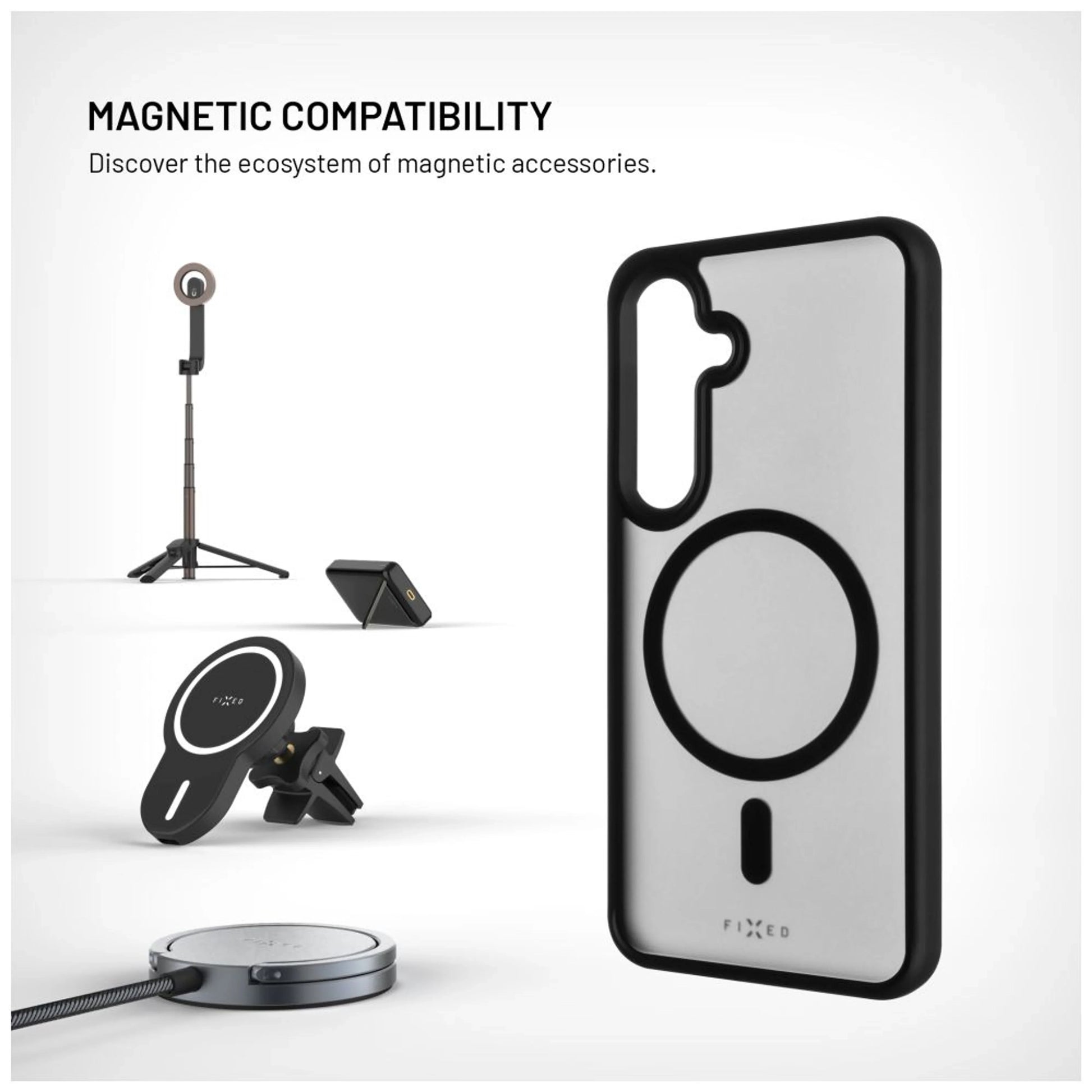 Zadní kryt FIXED MagMisty s podporou Magsafe pro Samsung Galaxy S24, černý - FIXED