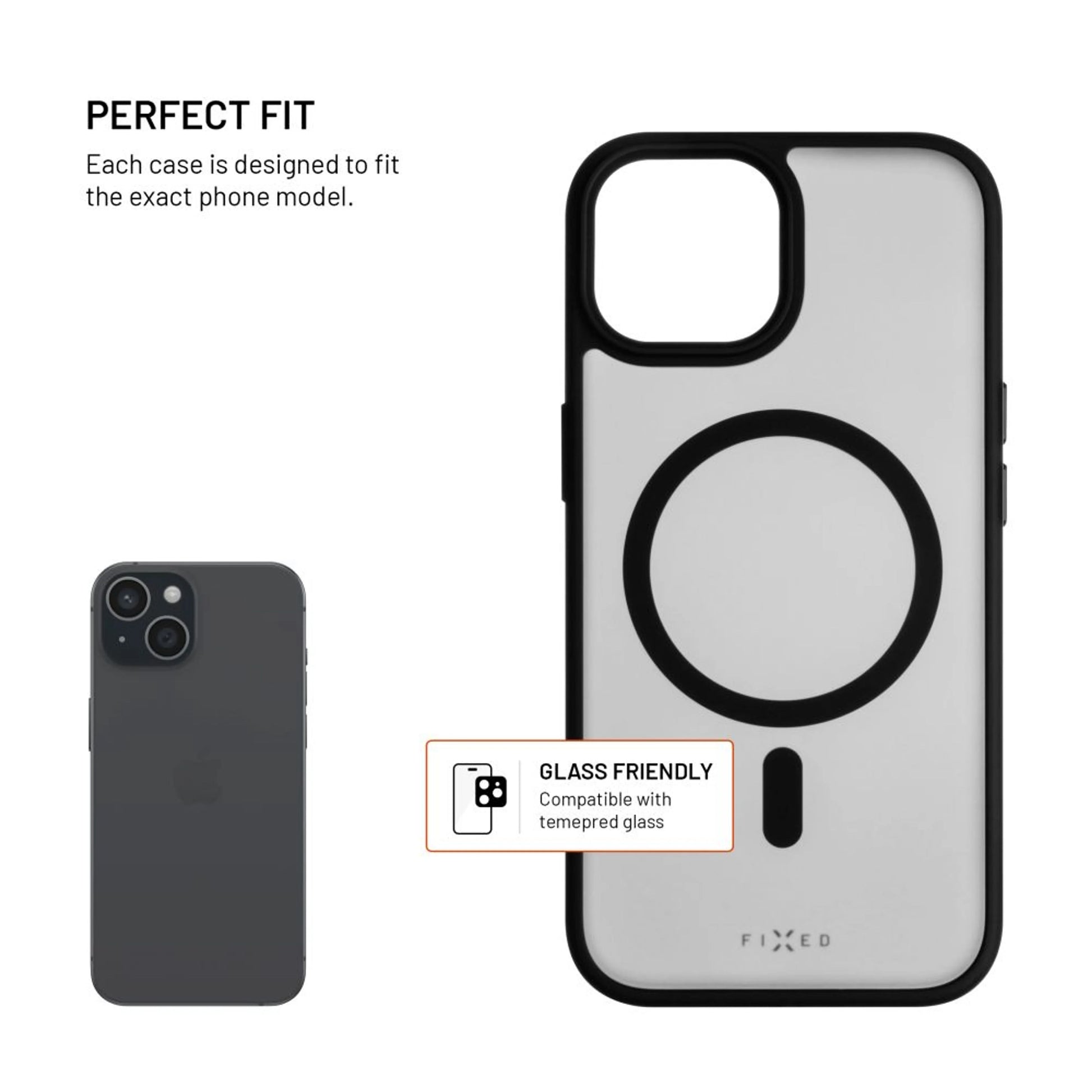 Zadní kryt FIXED MagMisty s podporou Magsafe pro Apple iPhone 16 Pro, černý - FIXED