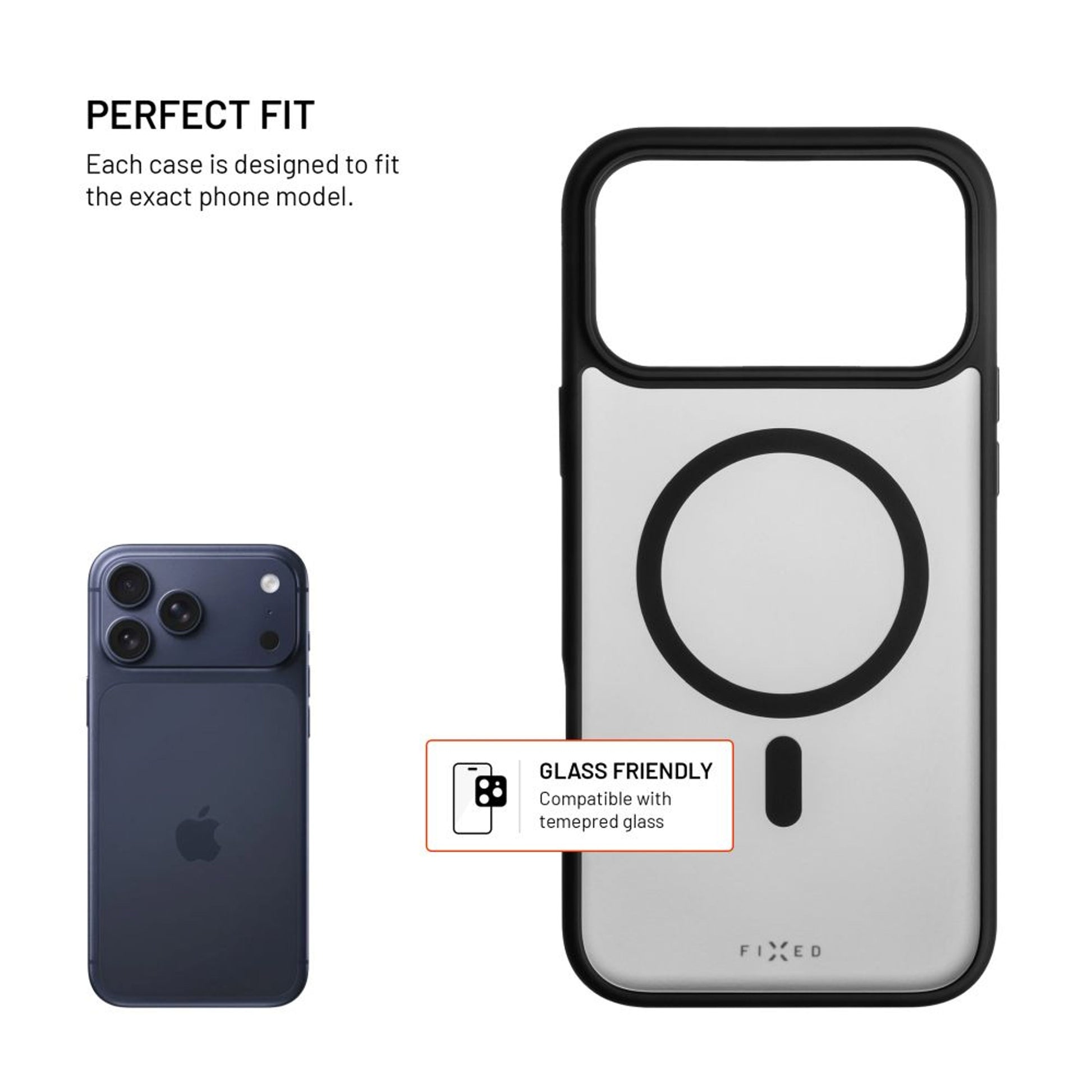 Zadní kryt FIXED MagMisty s podporou MagSafe pro Apple iPhone 17 Pro Max, černý - FIXED