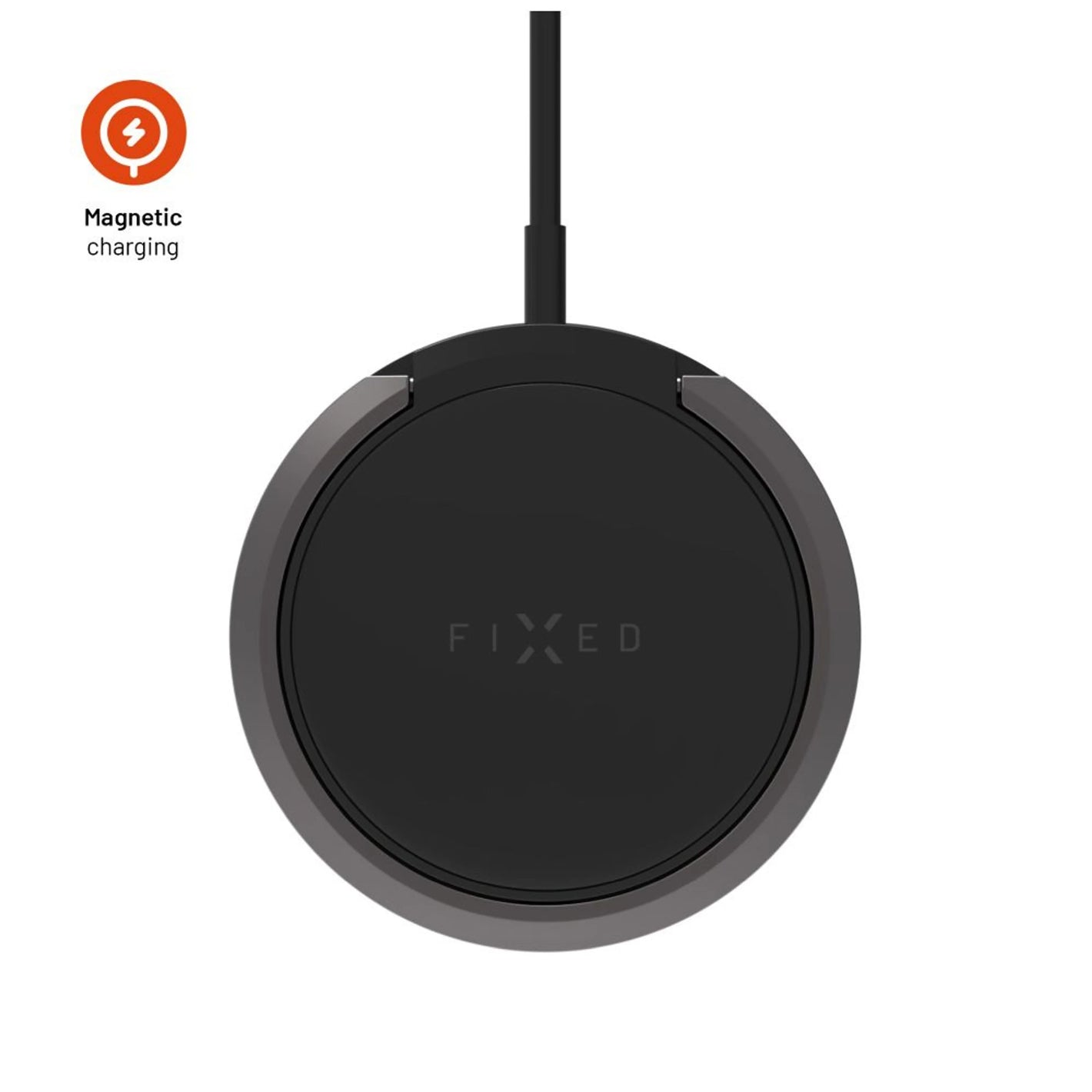 Bezdrátová nabíječka FIXED MagPad s podporou uchycení MagSafe a stojánkem, 15W, černá - FIXED
