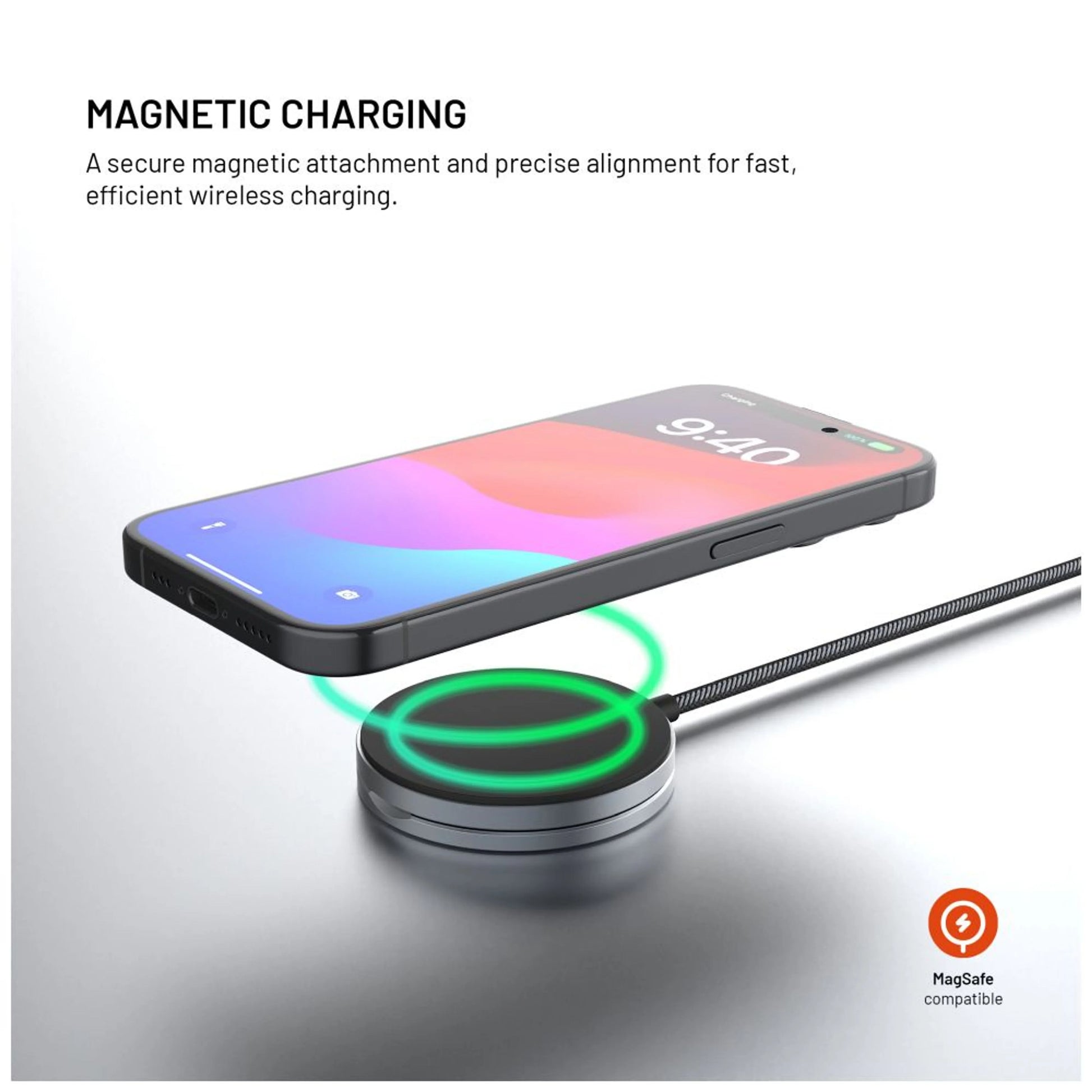 Bezdrátová nabíječka FIXED MagPad Pro s Qi2, podporou MagSafe a stojánkem, 15W, šedá - FIXED