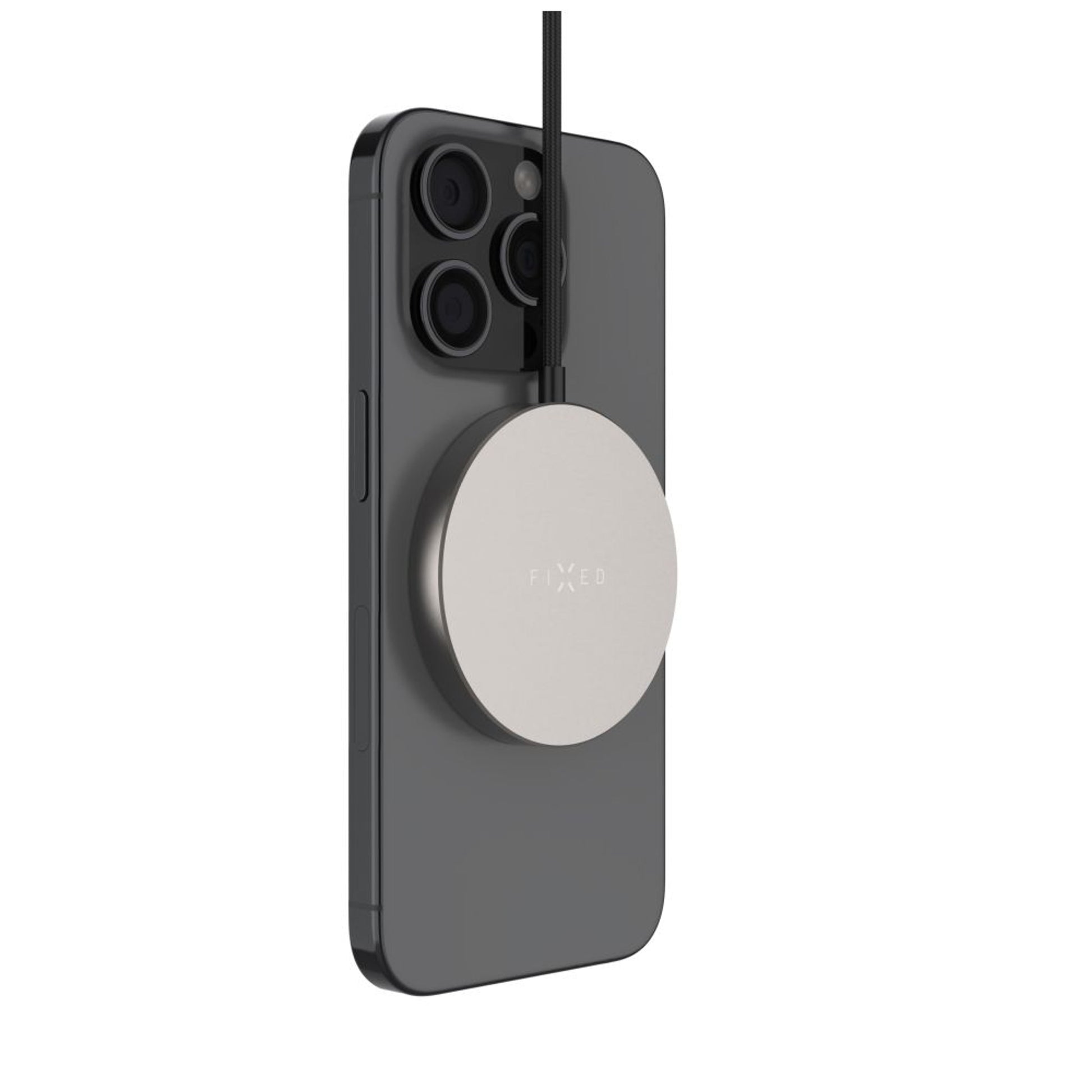 Bezdrátová nabíječka FIXED MagPad Slim s Qi2, podporou MagSafe, 15W, titanová - FIXED