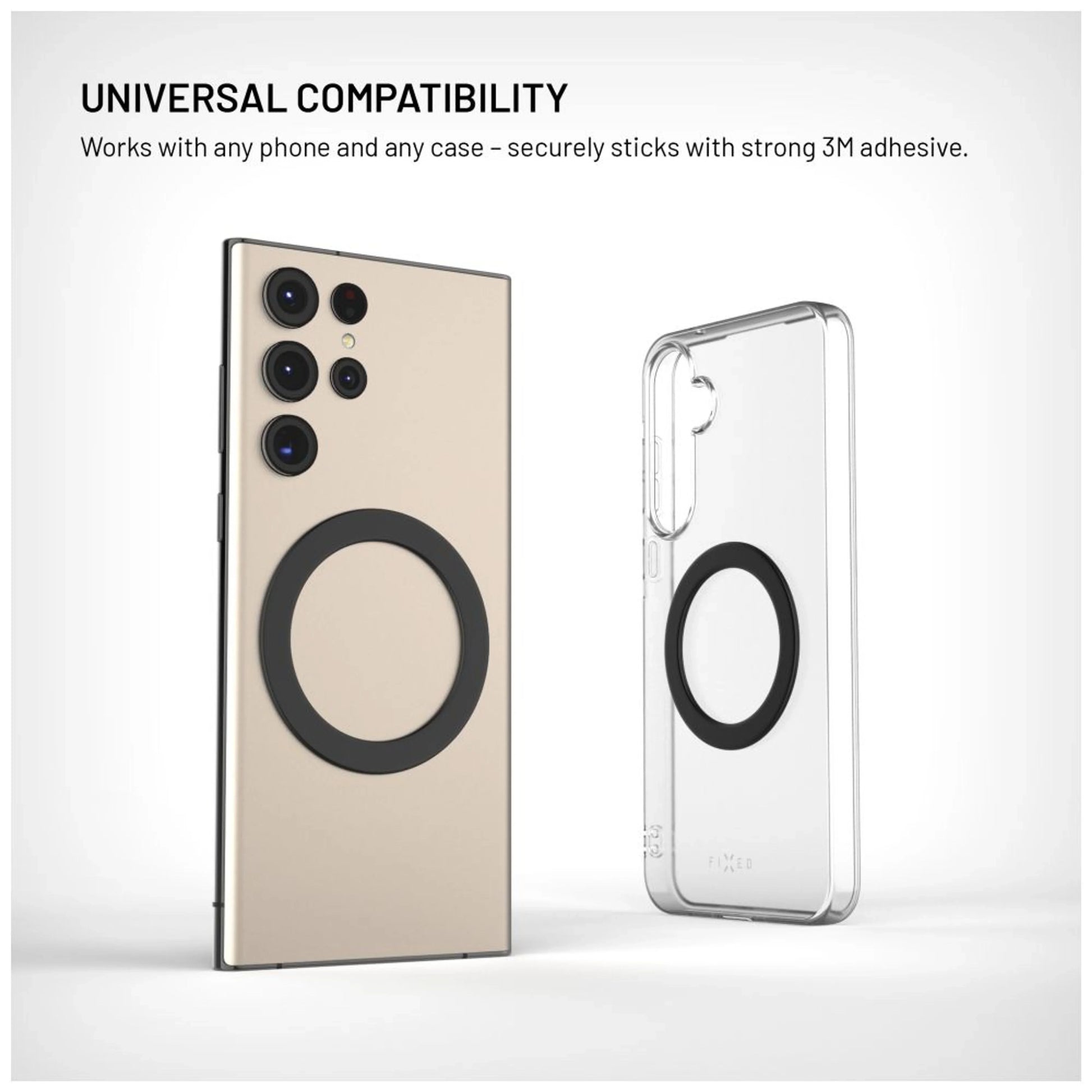 Magnetická nálepka na mobilní telefony pro použití technologie MagSafe FIXED MagPlate, černá - FIXED