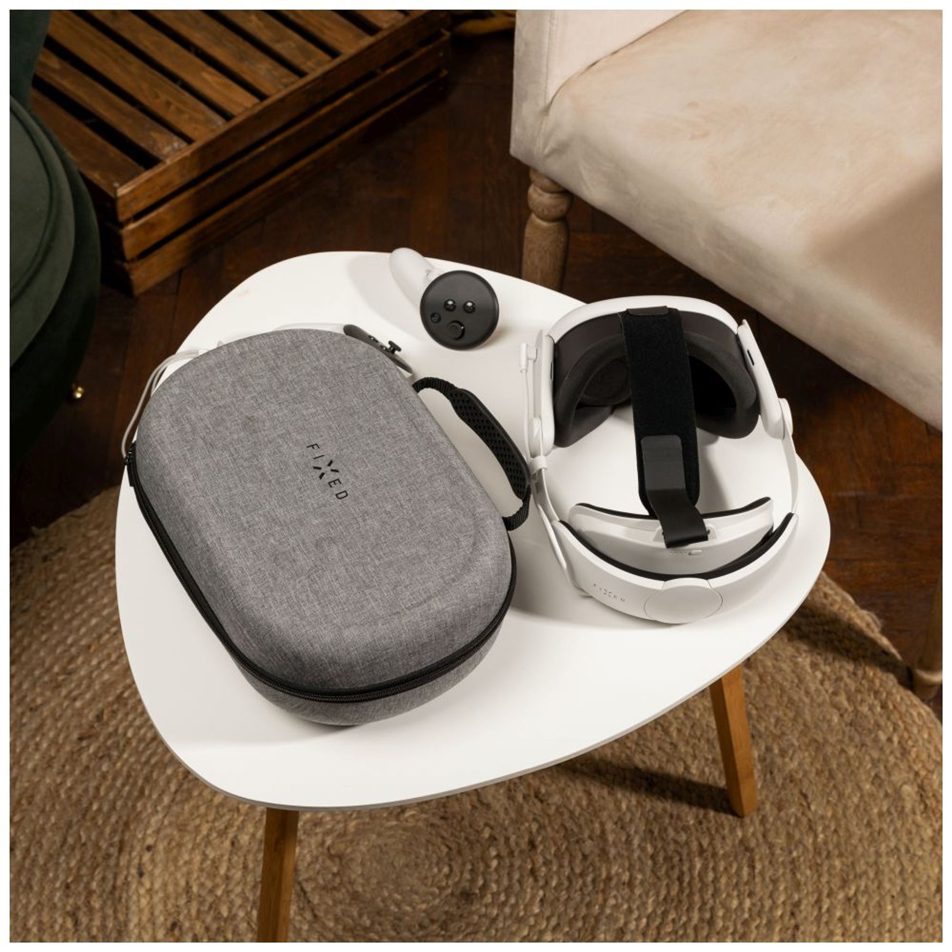 Ochranné pouzdro FIXED VR Protective Case pro Meta Quest 3/3S, šedé - FIXED
