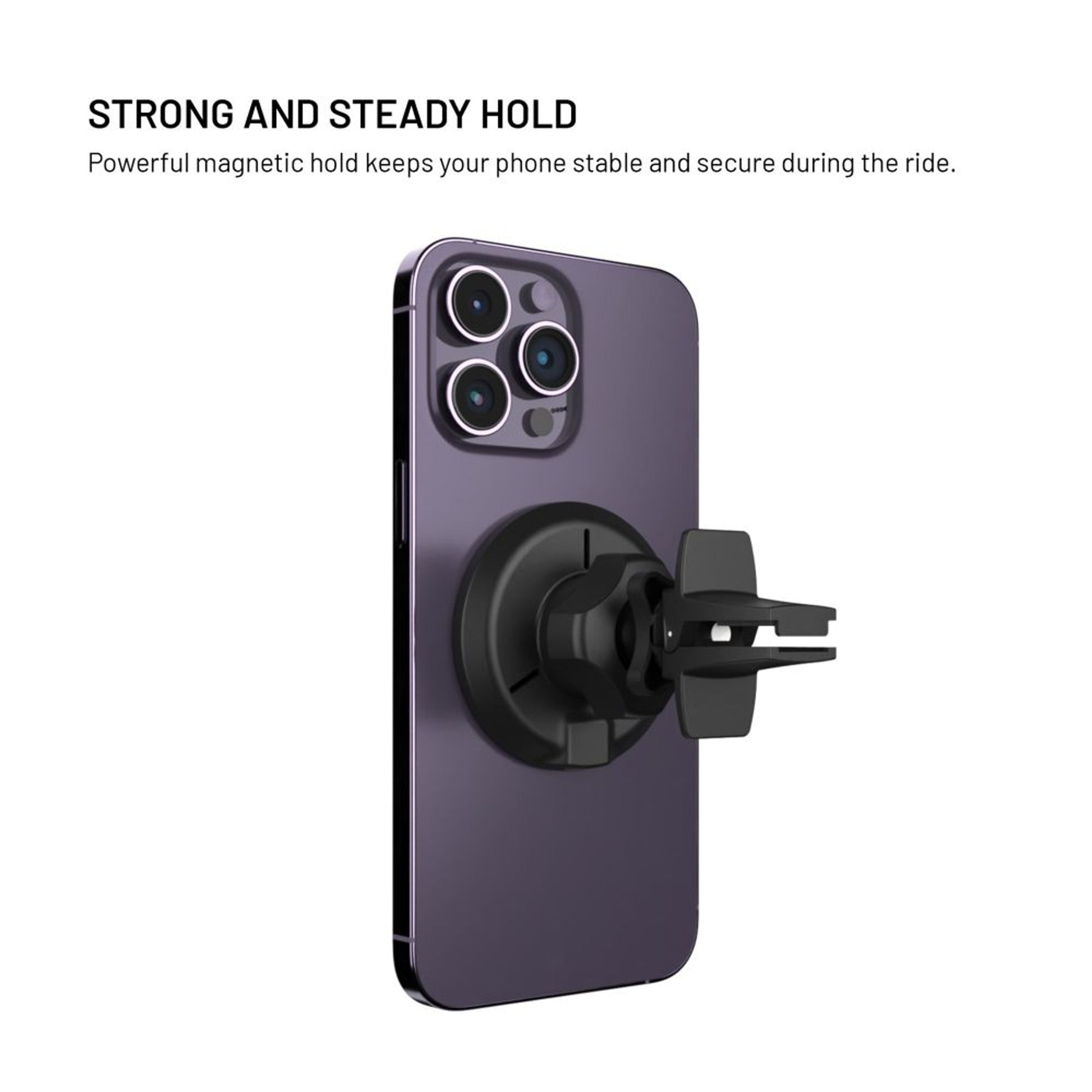 Držák s bezdrátovým nabíjením FIXED MagRound s podporou uchycení MagSafe, 15W, černý - FIXED