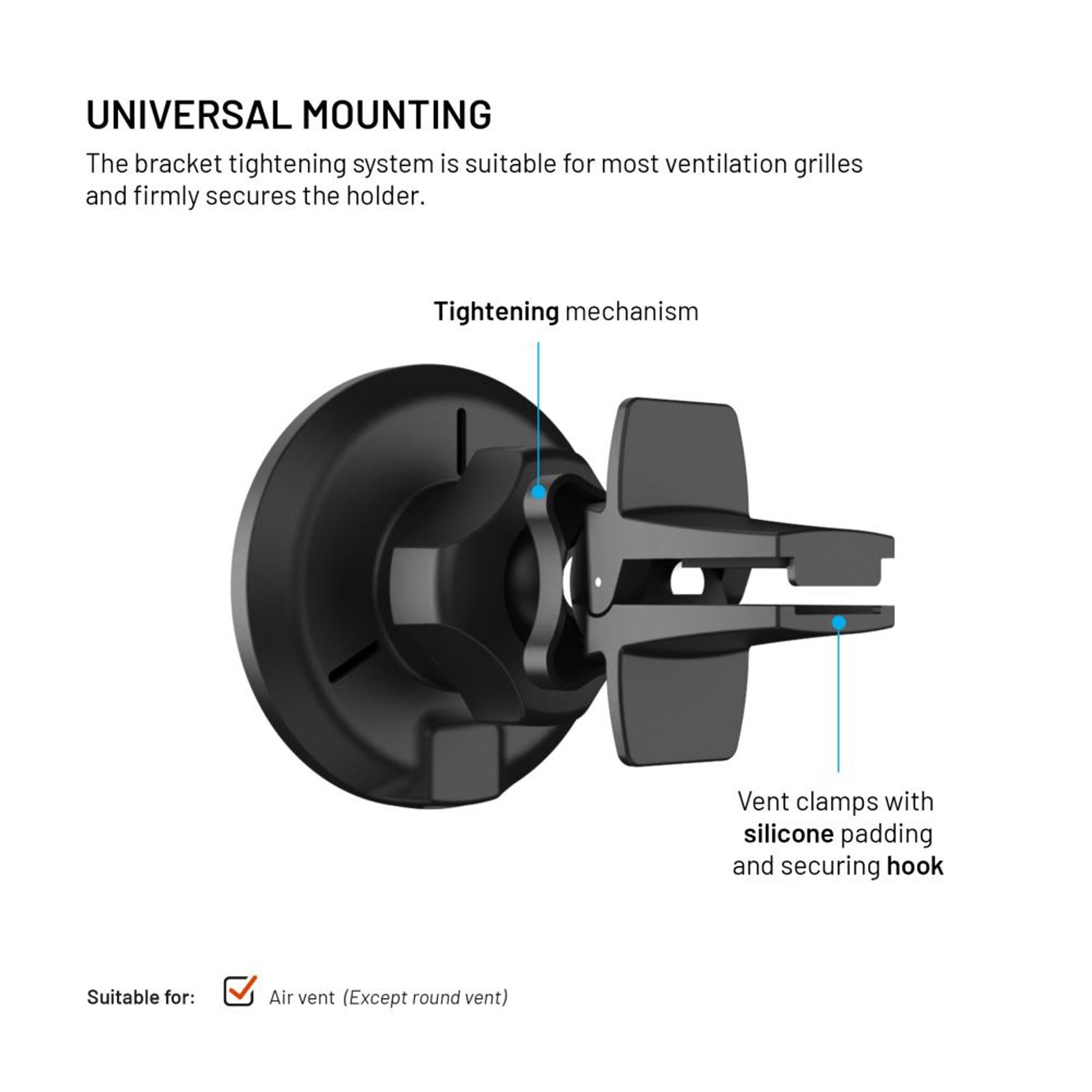 Držák s bezdrátovým nabíjením FIXED MagRound s podporou uchycení MagSafe, 15W, černý - FIXED