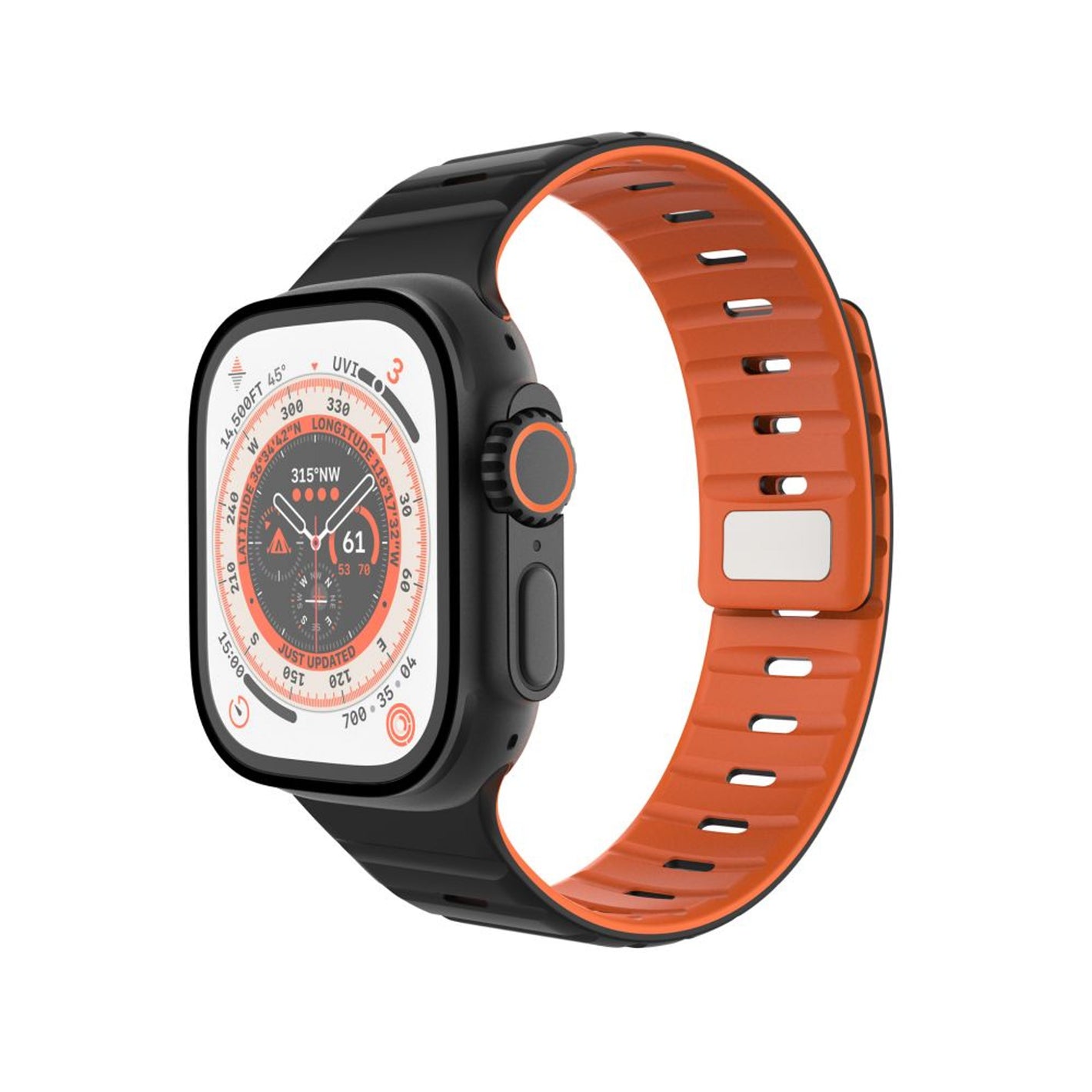 Magnetický řemínek FIXED Silicone Magnetic Strap pro Apple Watch 44/45/46/49mm, černý - FIXED