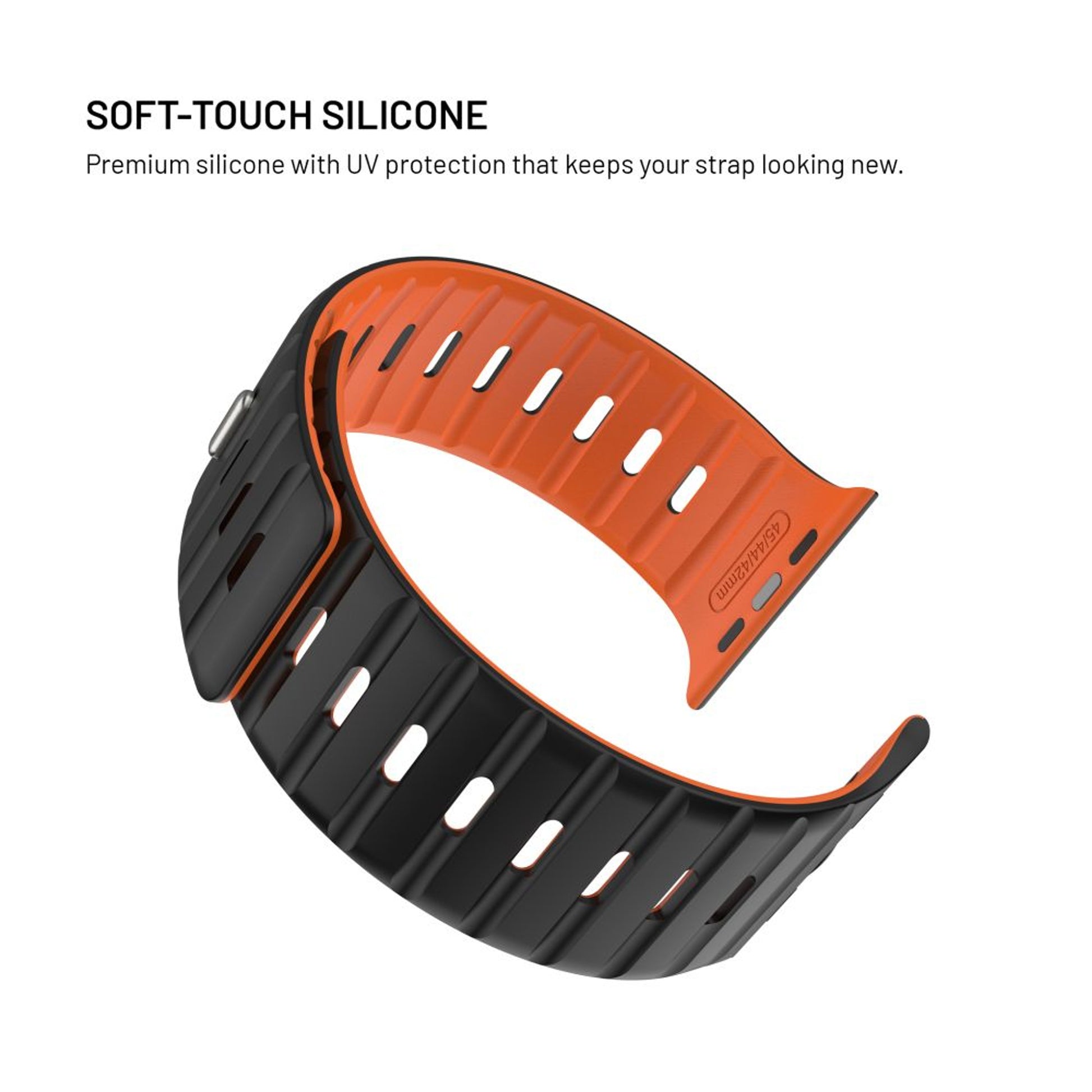 Magnetický řemínek FIXED Silicone Magnetic Strap pro Apple Watch 44/45/46/49mm, černý - FIXED