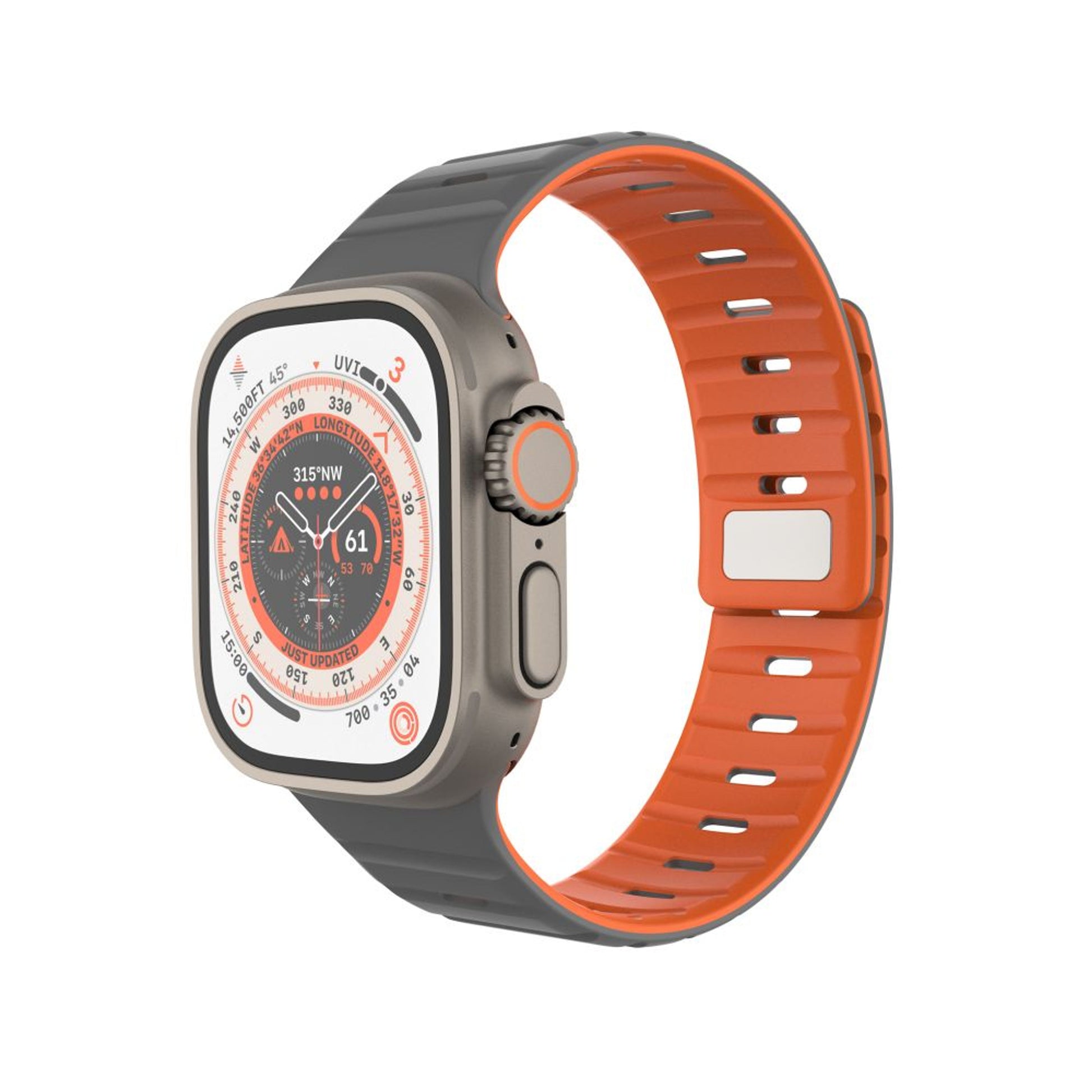 Magnetický řemínek FIXED Silicone Magnetic Strap pro Apple Watch 44/45/46/49mm, světle šedý - FIXED