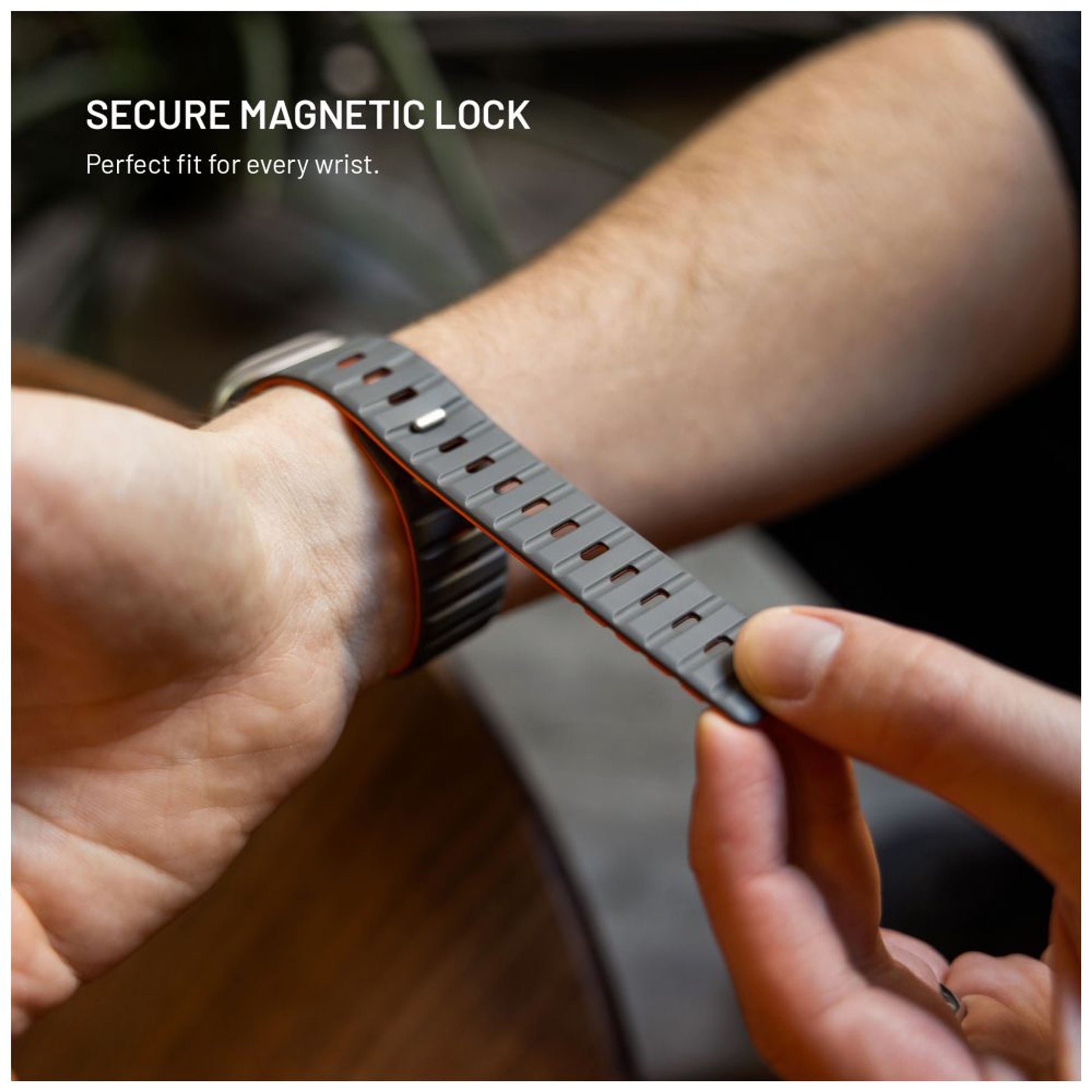 Magnetický řemínek FIXED Silicone Magnetic Strap pro Apple Watch 44/45/46/49mm, světle šedý - FIXED