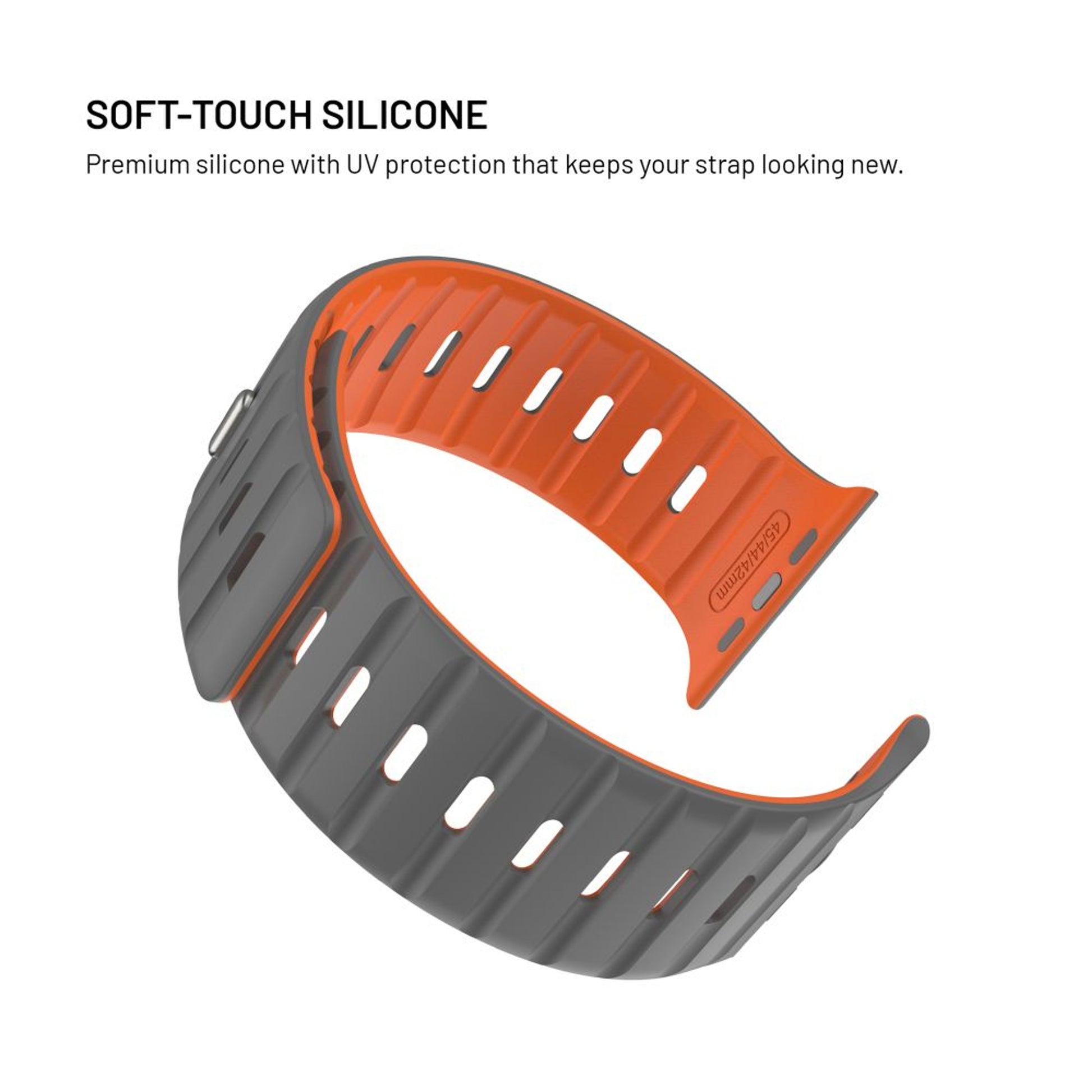 Magnetický řemínek FIXED Silicone Magnetic Strap pro Apple Watch 44/45/46/49mm, světle šedý - FIXED